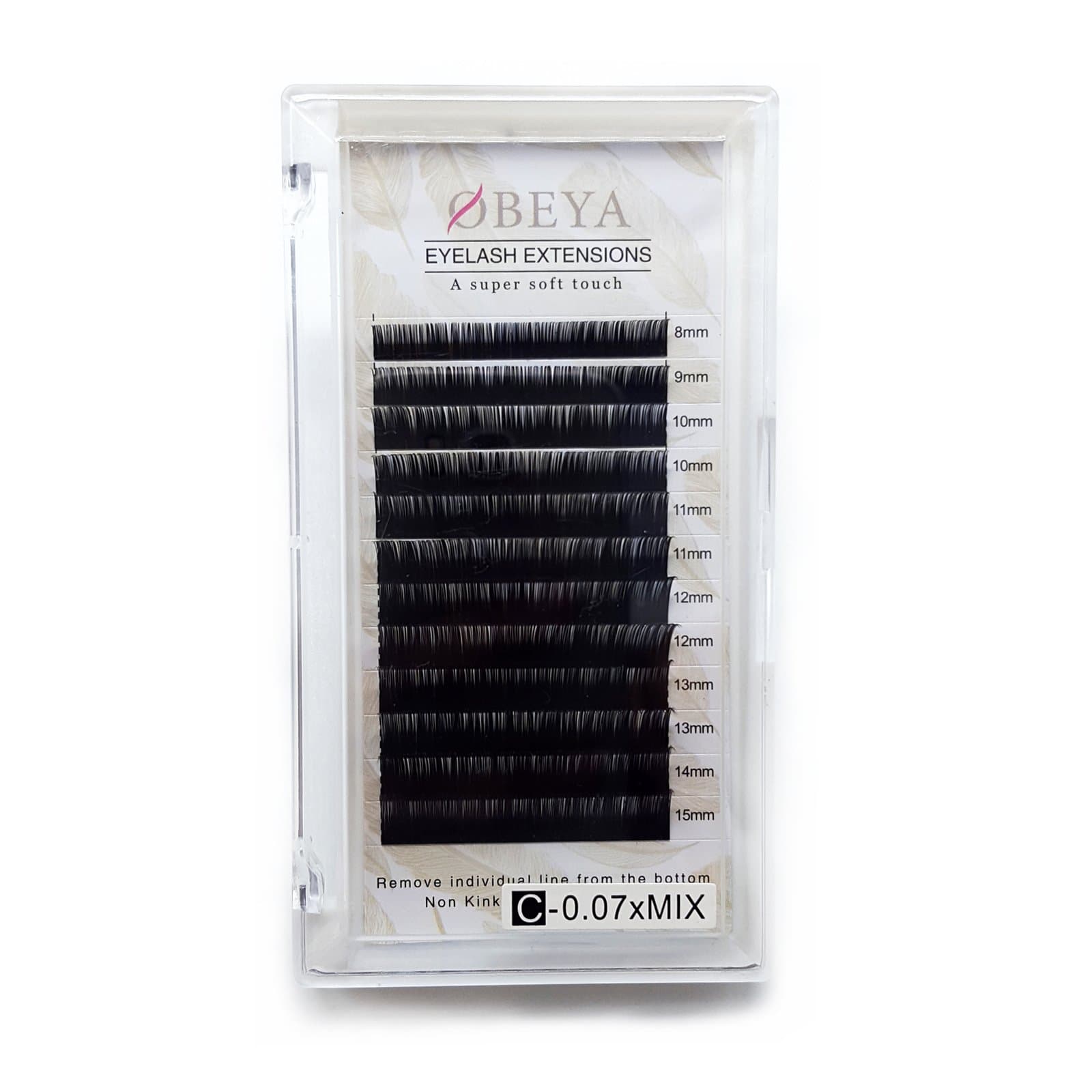 Eyelash Extensions 0.05/0.07/0.10/0.15/0.18/0.20/0.25mm C/D Curl Individual Eyelash Extensions Silk Faux Mink Eyelash Extensions Cluster 8-15mm Mixed Tray for Salon by OBEYA… (C-0.07, 8-15mm)