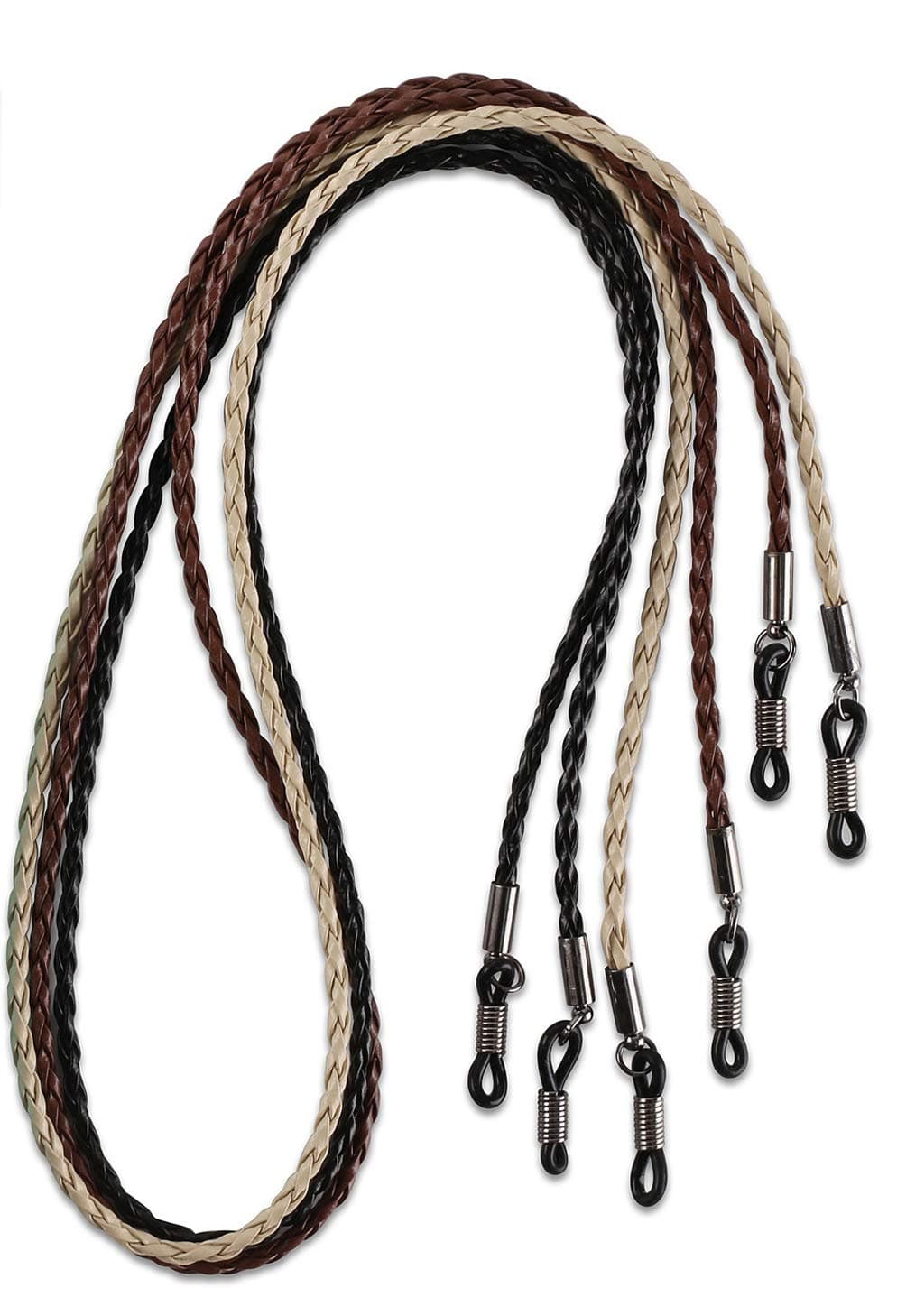 Elegant Eyeglass, Sunglass Strap-Chain- Retainer, Sports Band, 3 Pack PU Leather For Men Women By HANGIT