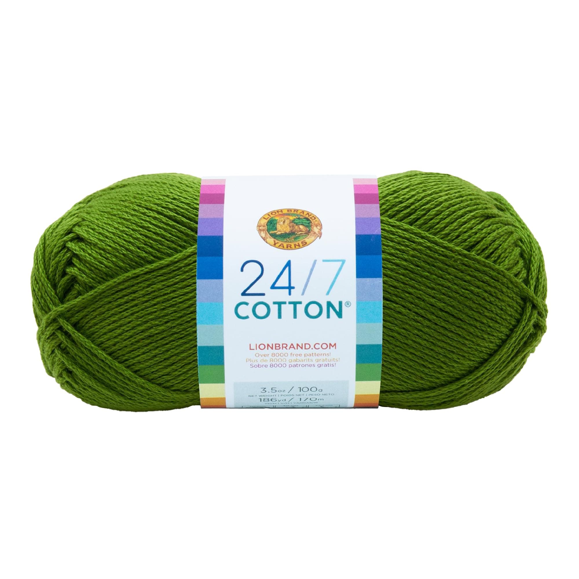 Lion Brand Yarn Company, 100 Percent Cotton, Grass,15.24x6.35x6.35 cm