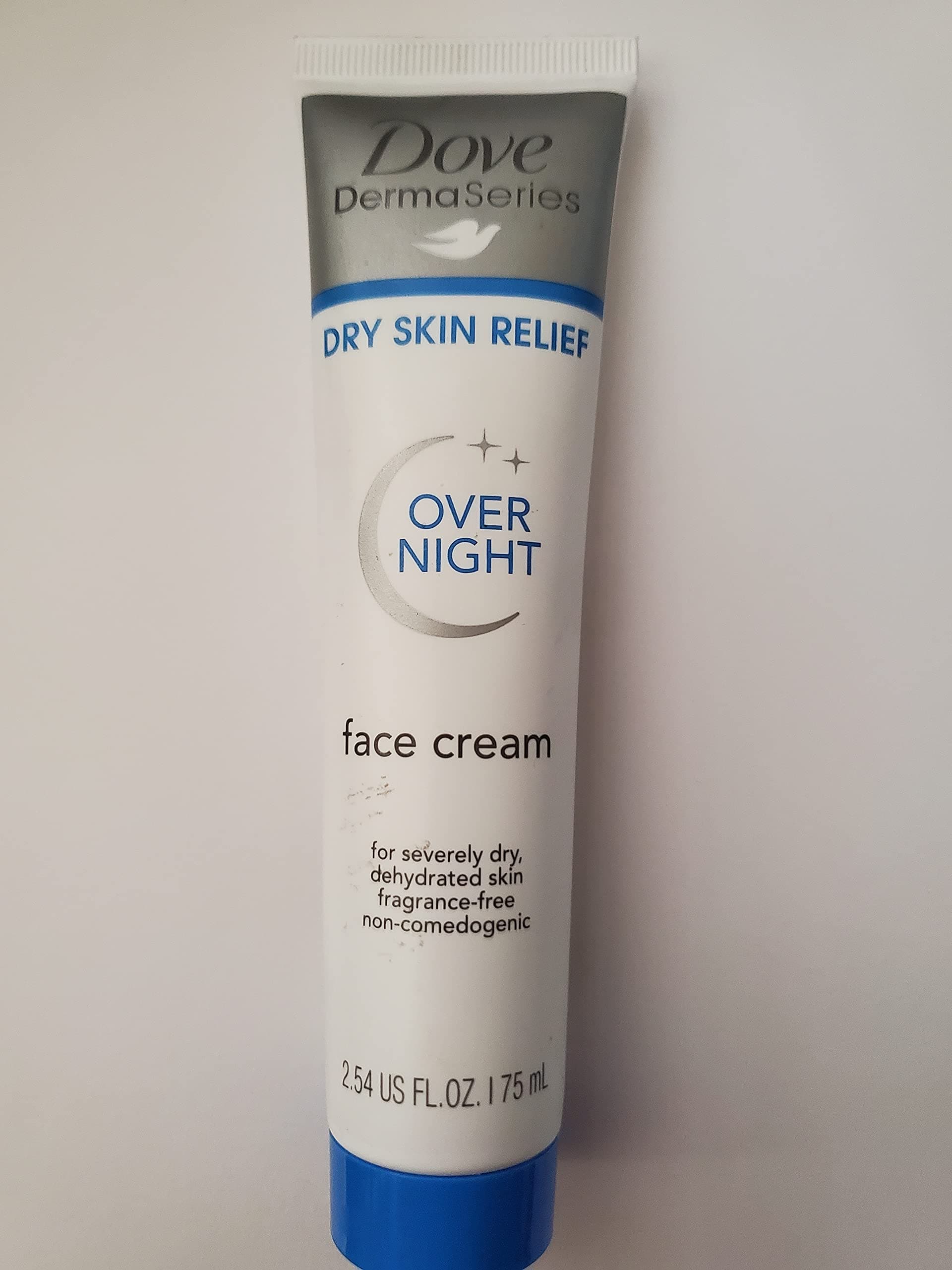DOVE DERMASERIES FACE dry skin relief for dry, dehydrated skin fragrance, free overnight face cream, 2.54 Ounce