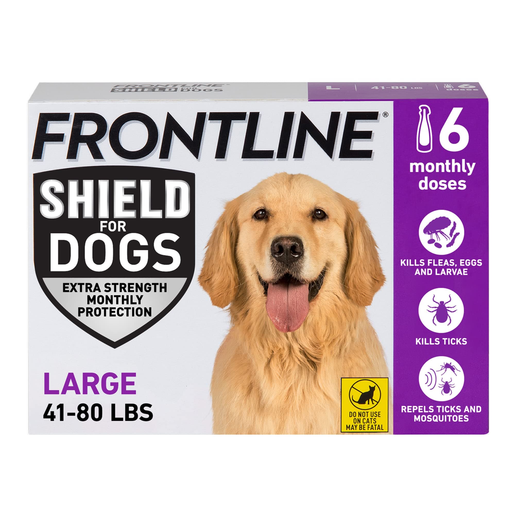 FRONTLINE Shield Flea & Tick Treatment for Large Dogs 41-80 lbs. Count of 6