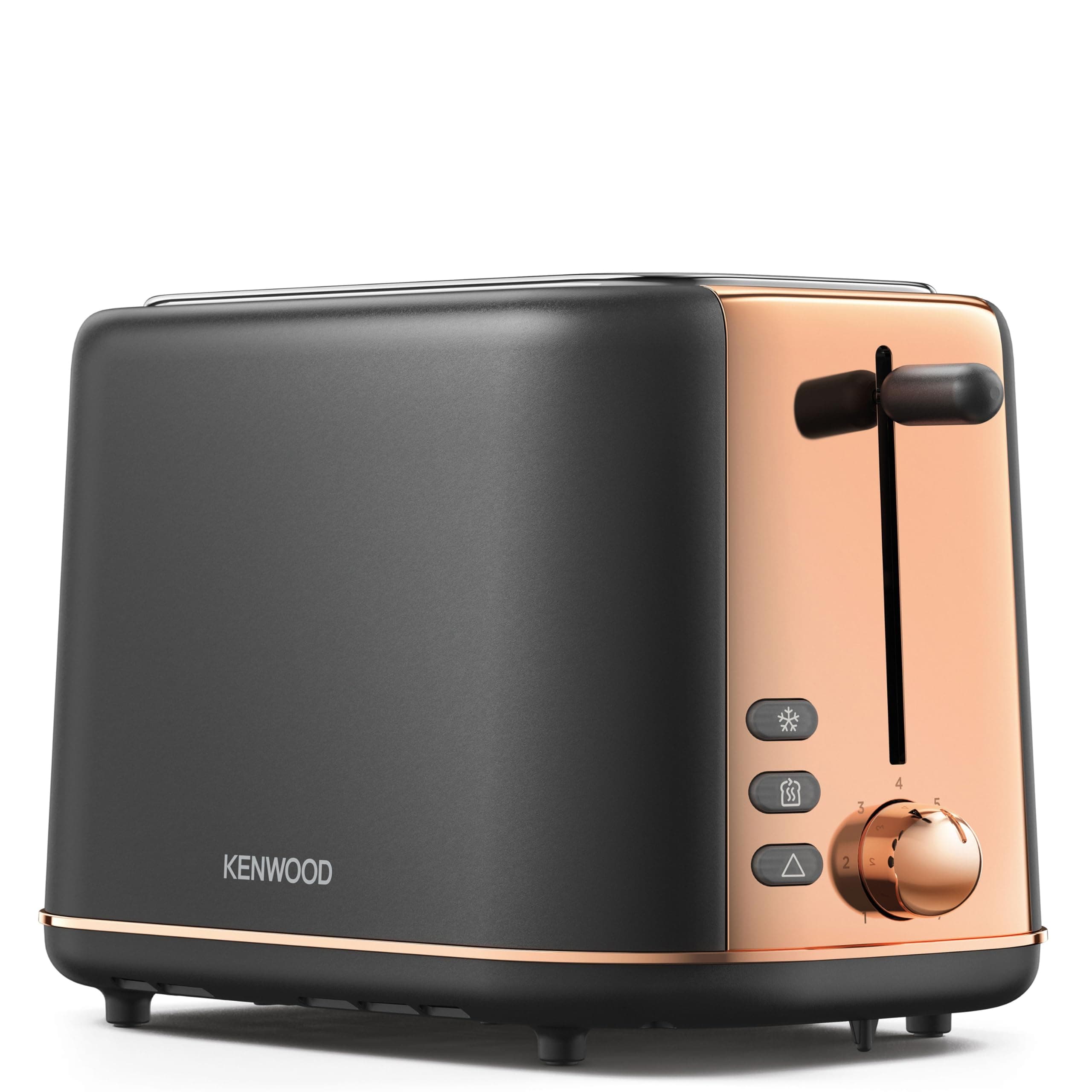 Kenwood Abbey Lux Toaster, 2 Slot Toaster, 7 Browning Settings, Reheat, Defrost and Cancel Functions, Pull Crumb Tray, Cord Storage, 800 W, TCP05.C0DG, Dark Grey
