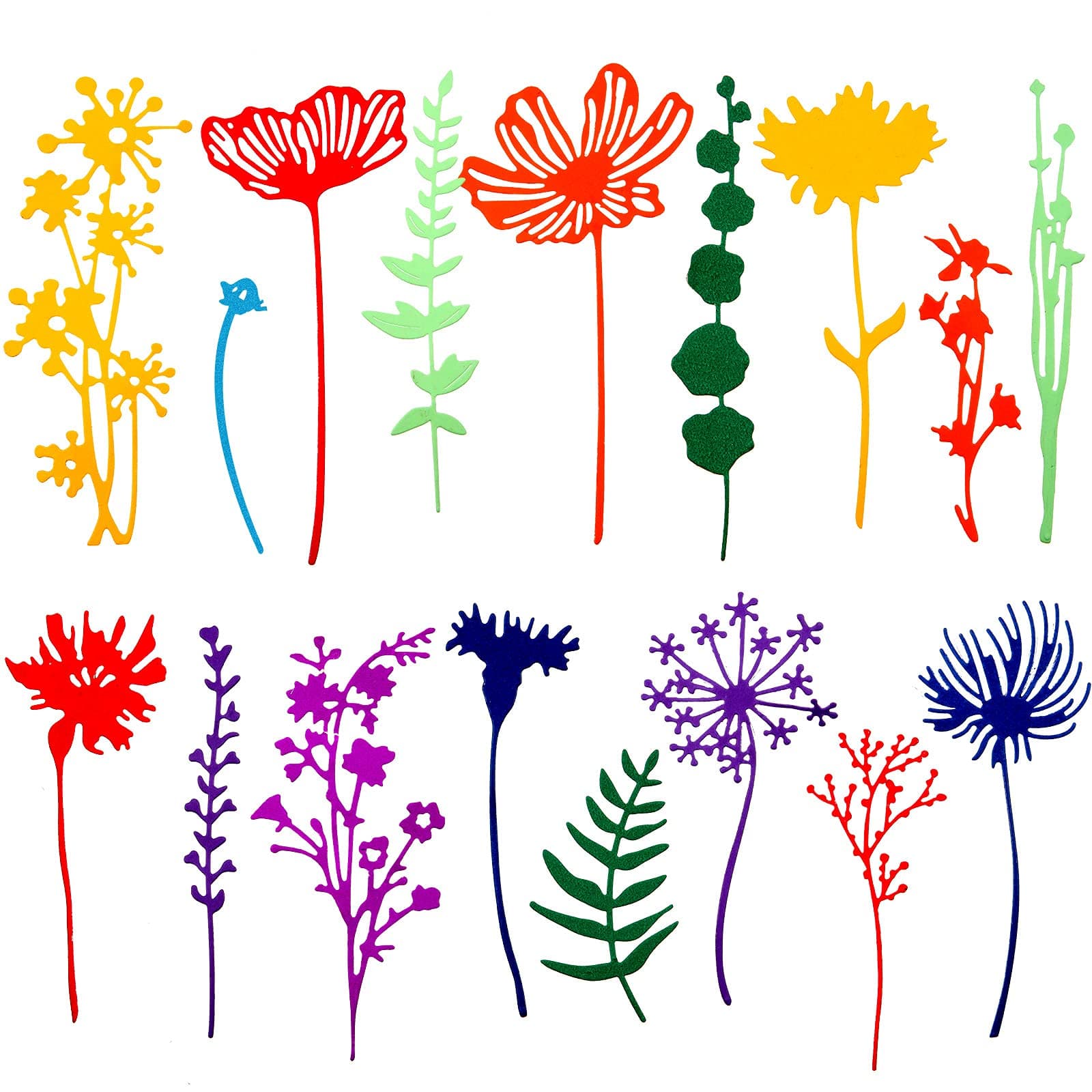 17 Pieces Wildflower Metal Cutting Dies 3D Flower Dies Flower Shape Embossing Scrapbooking Cuts Stencil Leaves Embossing Stencil for DIY Scrapbooking Card Making(Classic Style)