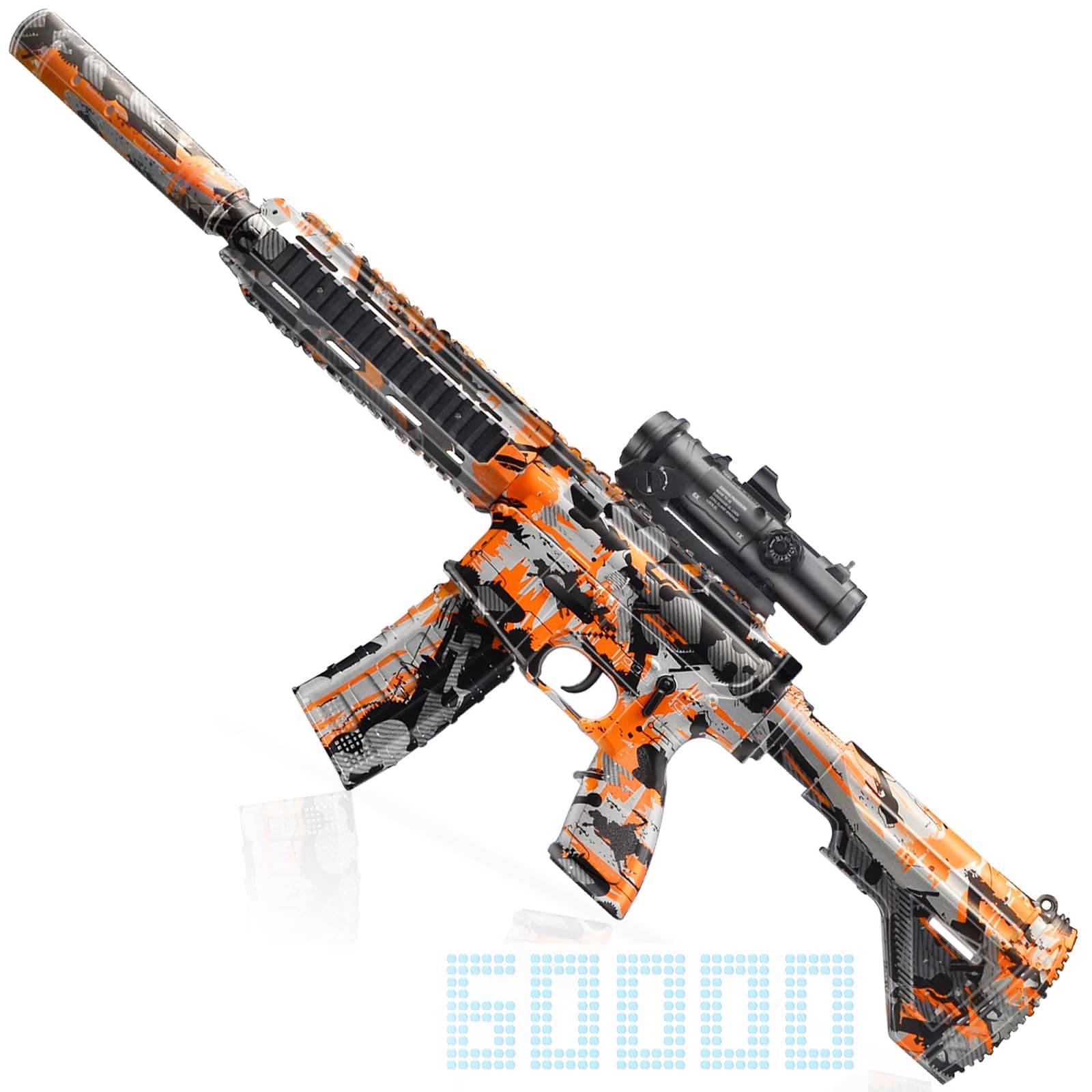 ANCROWN Full Auto Outdoor Game Toy with 60000+ Consumable Accessories Team Game Toy - Ages 14+ (Orange)