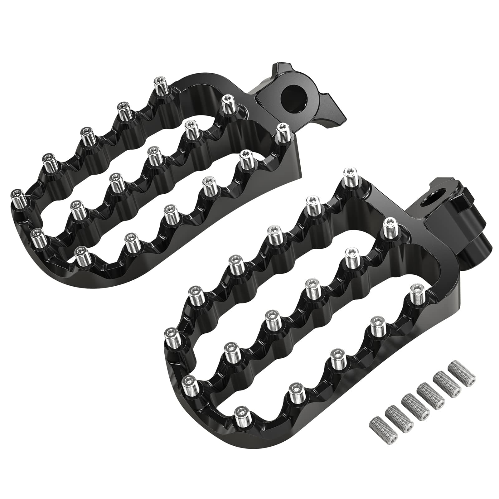 NICECNC Black Wide Foot Pegs Footrest Compatible with Yamaha Tenere700/XTZ 700 2019-2024,Tenere 700 Rally Edition 2020-2024,Lengthened Enlarged Footpeg 6061 Aluminum