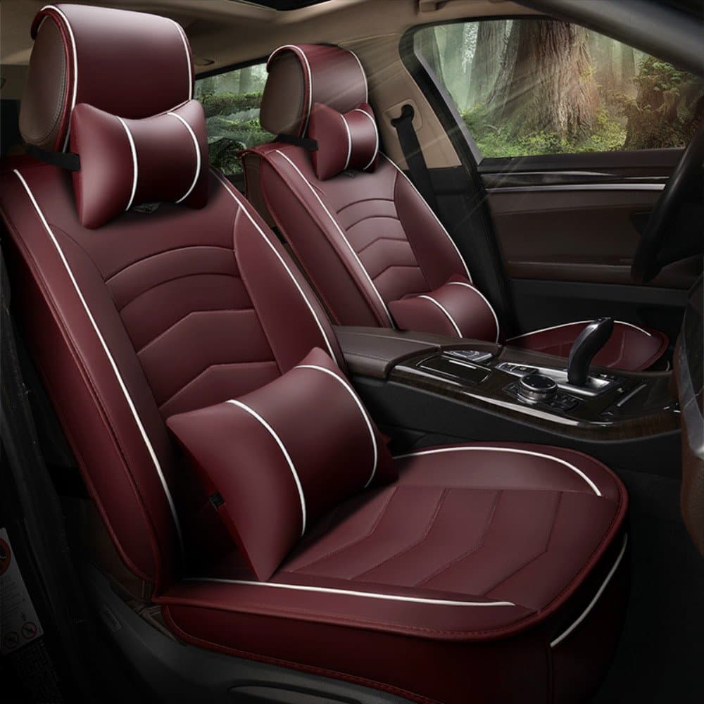 Full Set Universal Fit 5 Seats Car Sedan SUV Seat Covers Protectors Waterproof Pu Leather Auto Seat Cushions