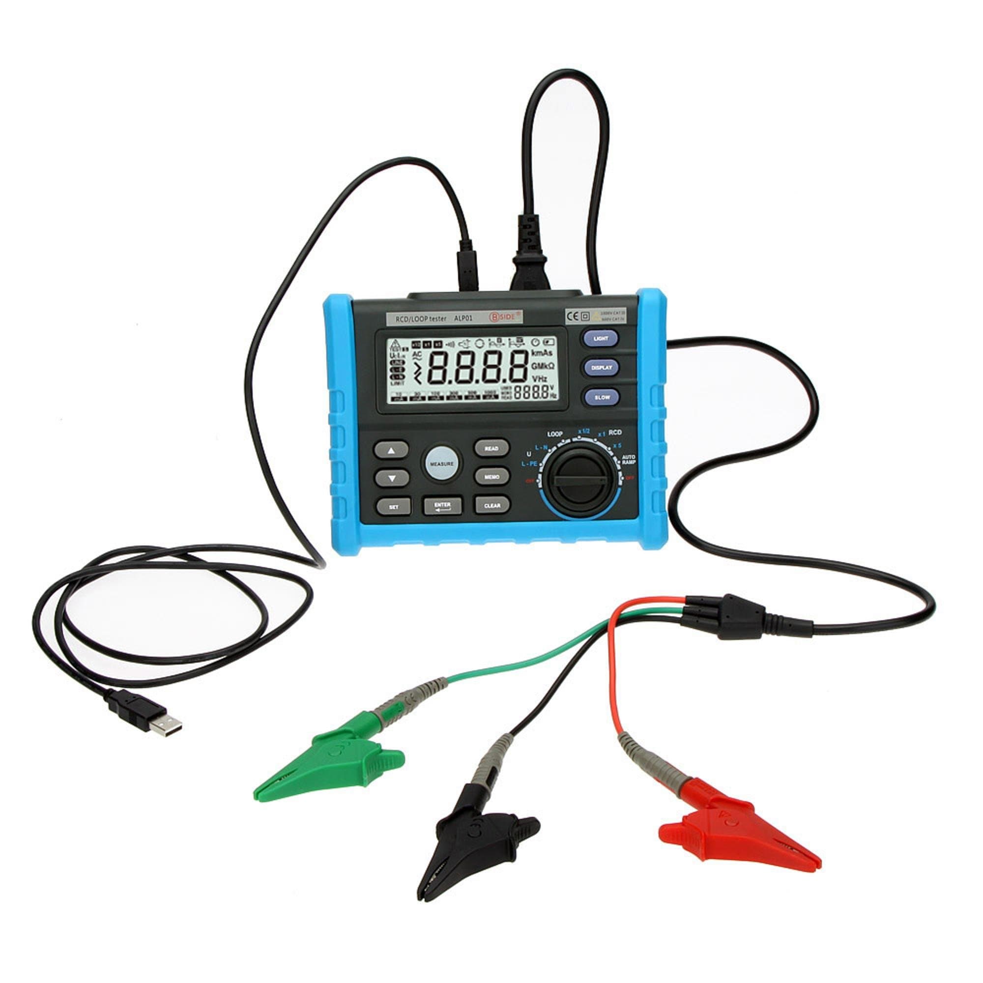 ALP01 Circuit Breaker RCD Loop Tester Meter Trip-out Time Current Voltage Frequency Resistance Measurement