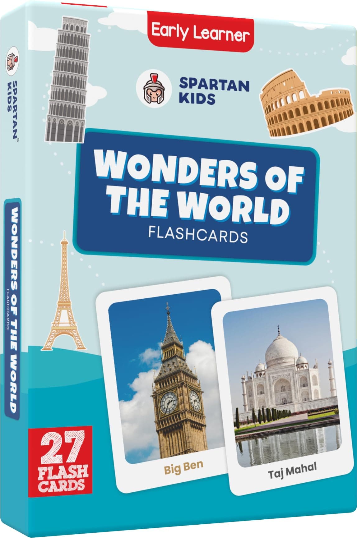 SPARTAN KIDS Wonders of The World Creative_Thinking Flash Cards for Kids | 27 Early Learning Flash Cards Easy & Fun Way of Learning 1 Year to 6 Years Babies