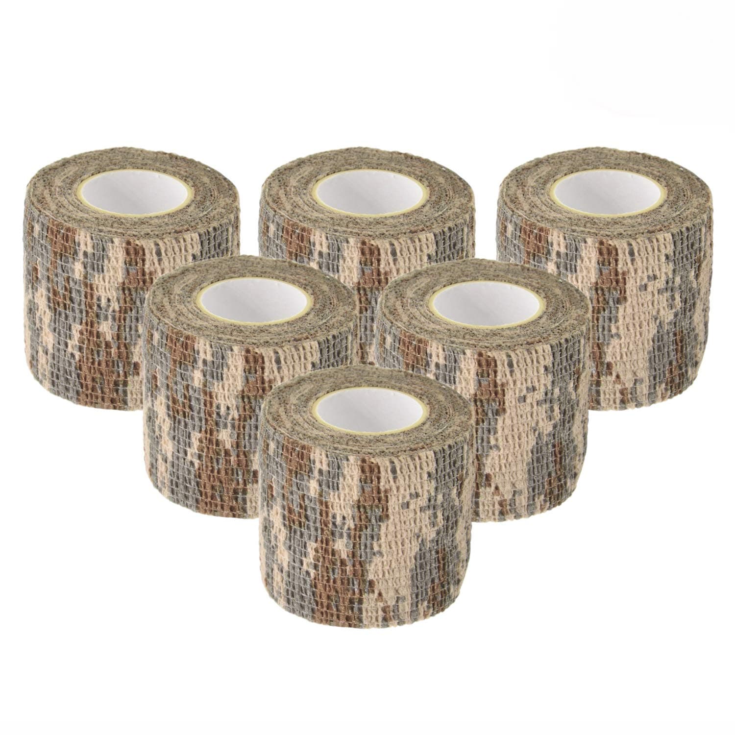 EAmber Camo Wrap Tapes Camouflage Form Wrap 1.96'' x 177'' Military Army Hunting Self-Adhesive Protective Bandage for Flashlights,Bicycle