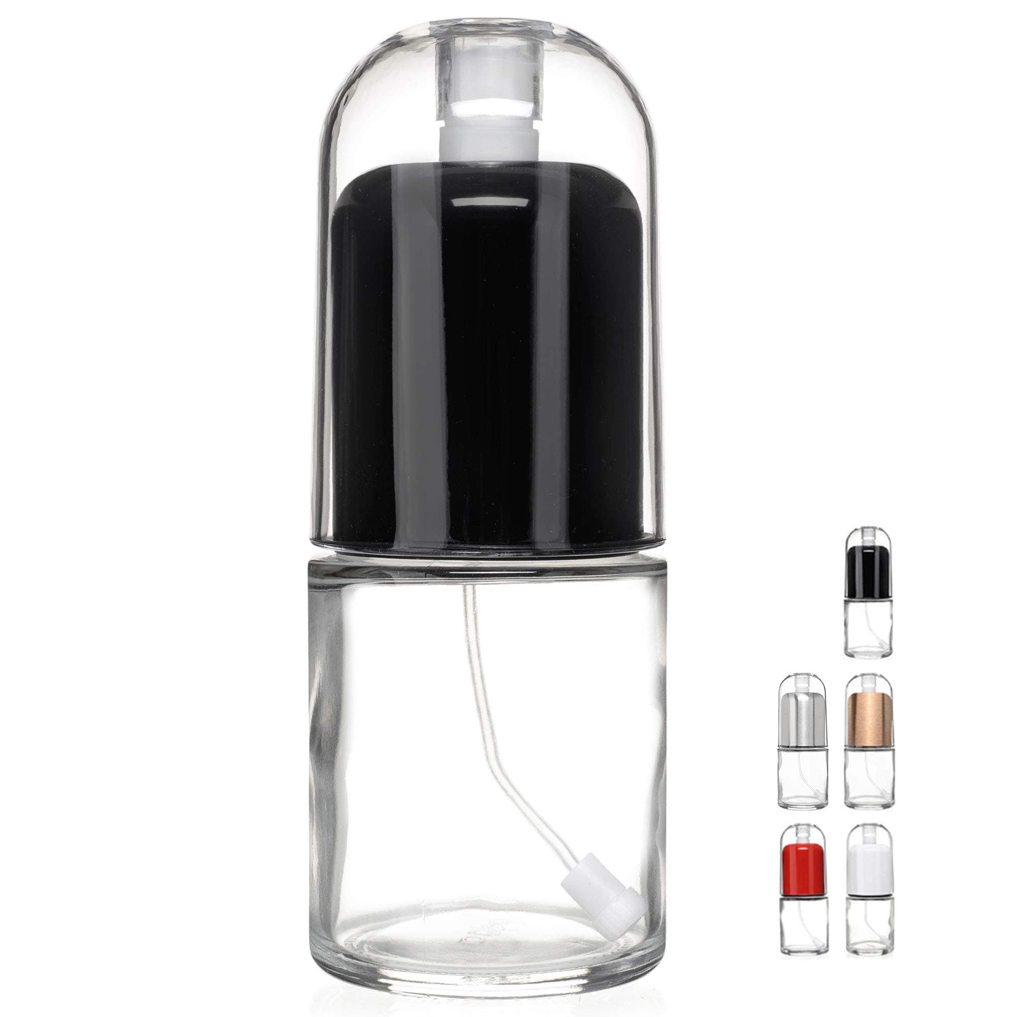 Premium Olive Oil Mister and Cooking Sprayer with Clog-Free Filter and Glass Bottle by CHEFVANTAGE - Black