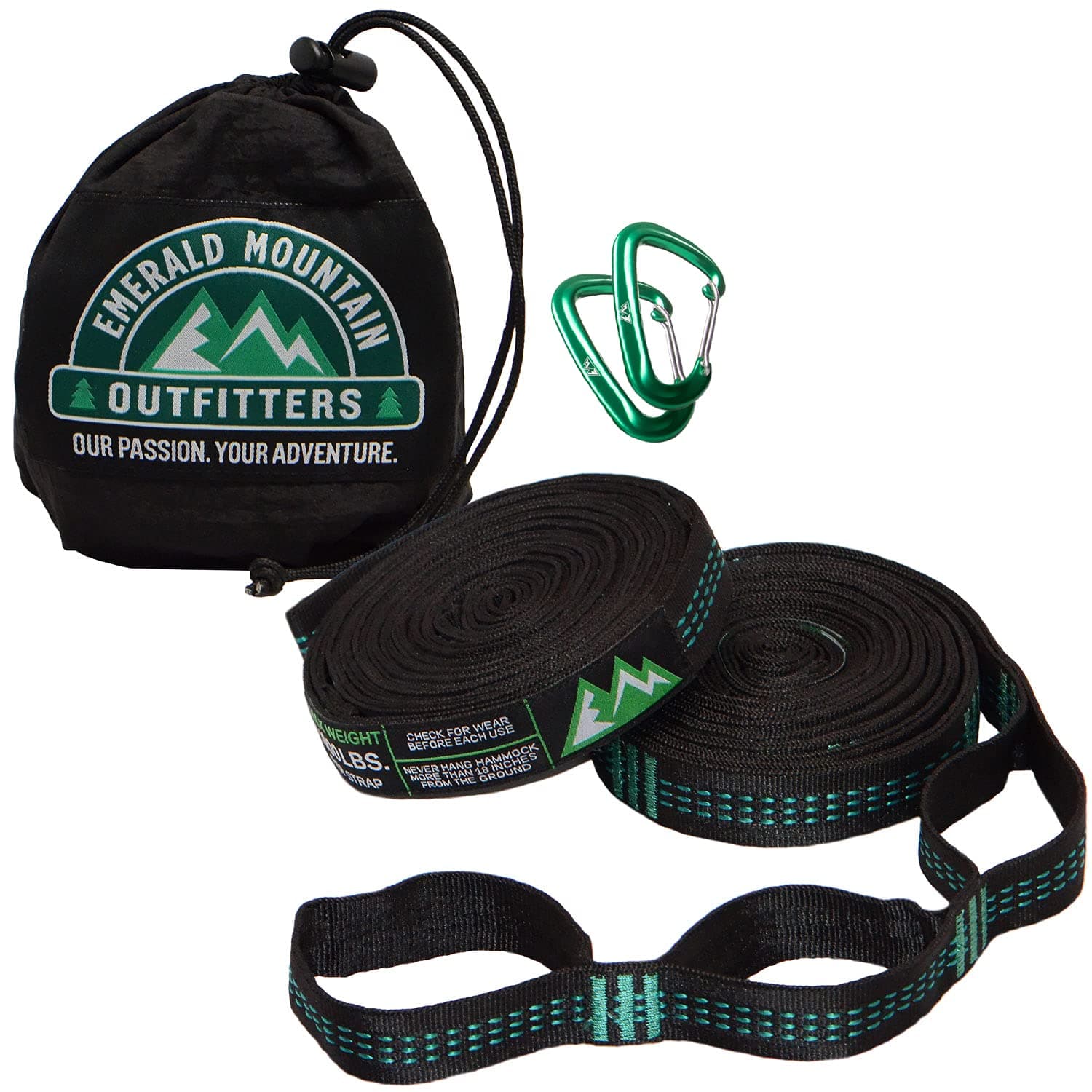 XL Hammock Straps - Hammock Tree Straps Heavy Duty - 20 Feet and 42 Loops (Combined) - 100% No Stretch Suspension System Kit - Camping Hammock Accessories