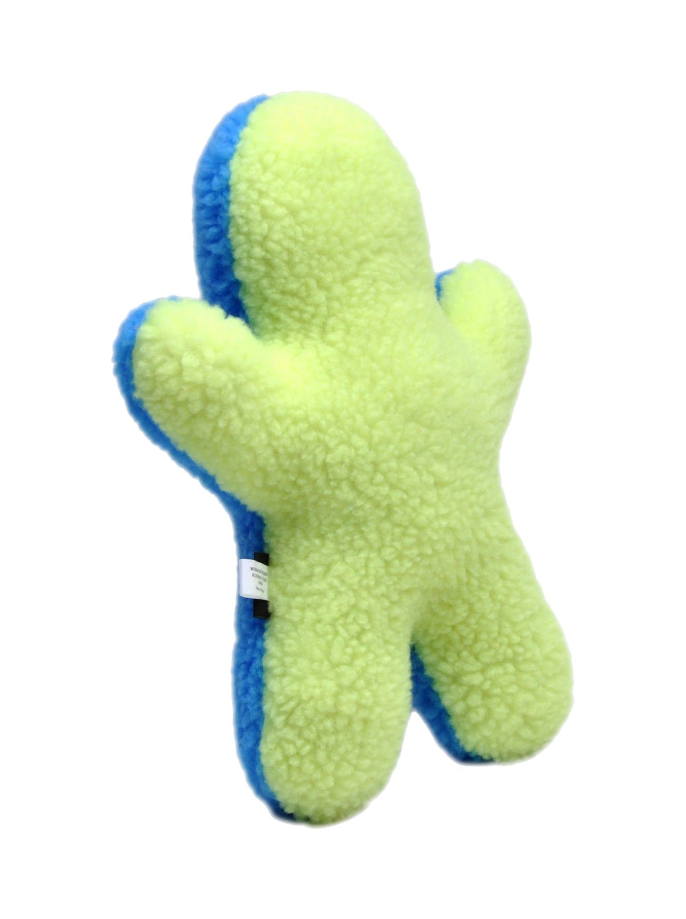 Rascals Fleece Man Squeaky Dog Toy, 12", Lime/Blue Lagoon