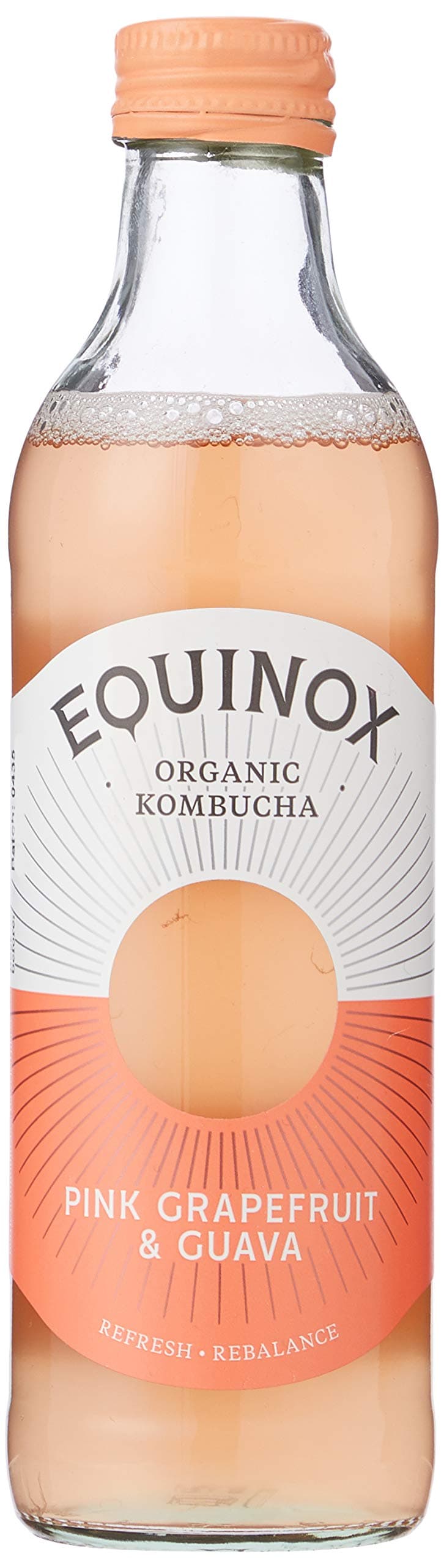 Equinox Kombucha Flavour Drink, Pink Grapefruit & Guava, Glass Bottle, 275 ml