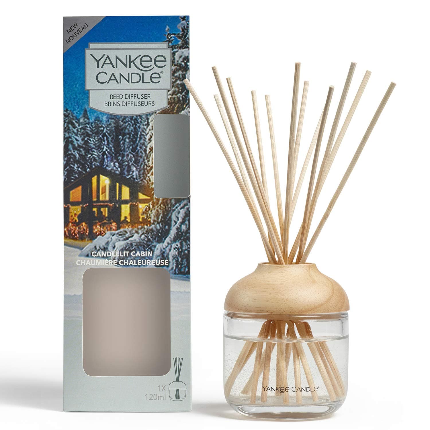 Yankee CandleReed Diffuser | Candlelit Cabin | 120 ml | Up to 10 Weeks of Fragrance