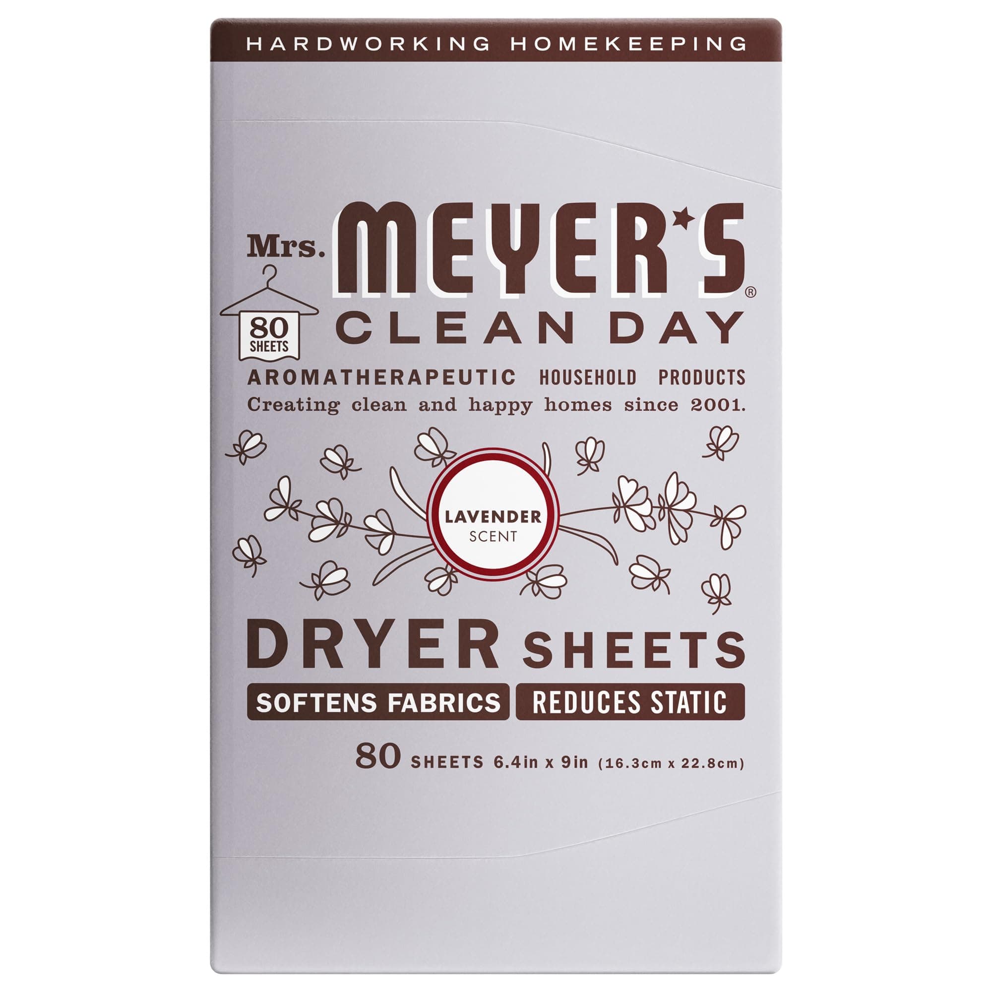 MRS. MEYER'S CLEAN DAY Dryer Sheets, Lavender, 80 ct
