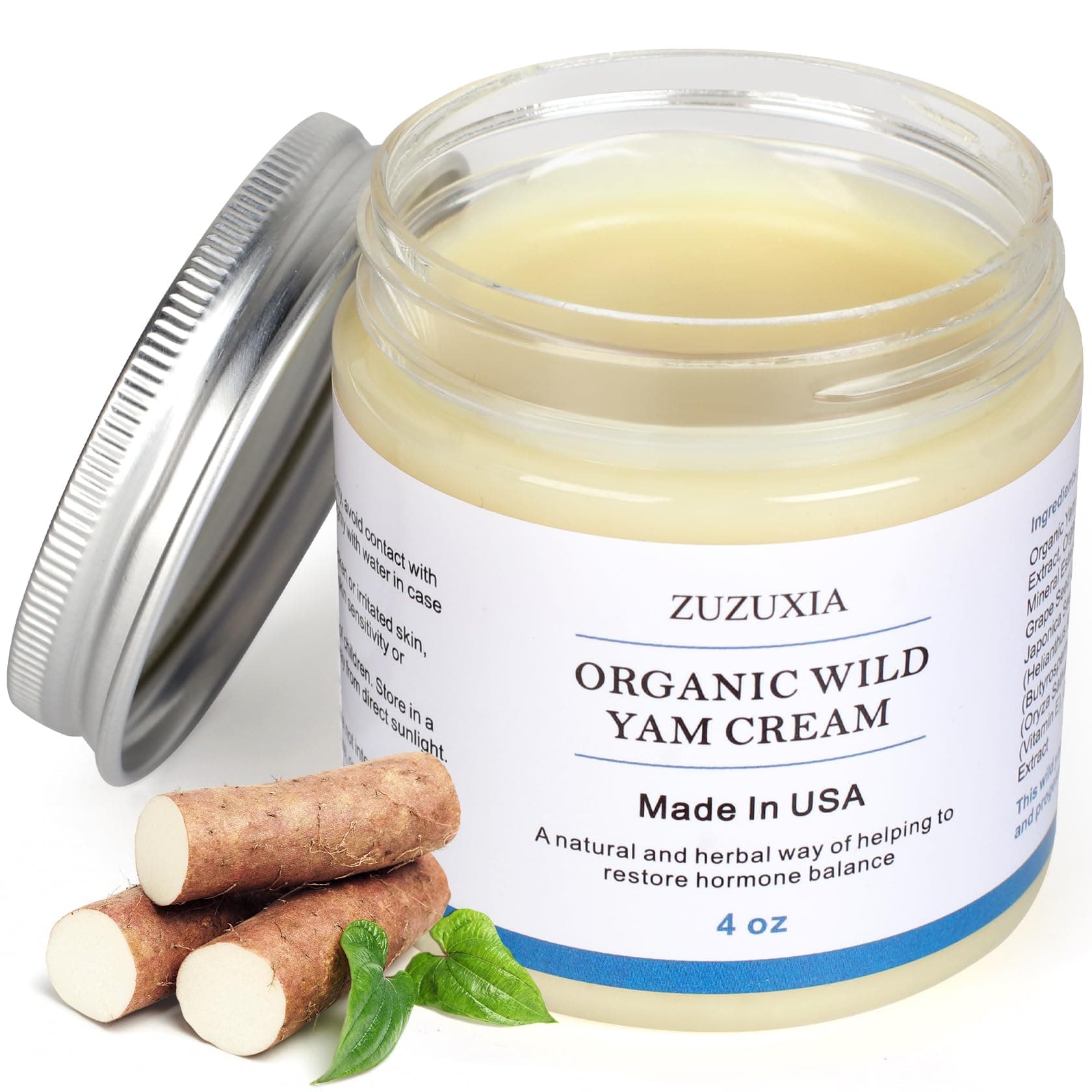Wild Yam Cream, 4 OZ Unscented Organic Wild Yam Cream for Women Balance Support, Non-GMO, Paraben-Free, Hypoallergenic, Deep Nourishment for All Skin Types