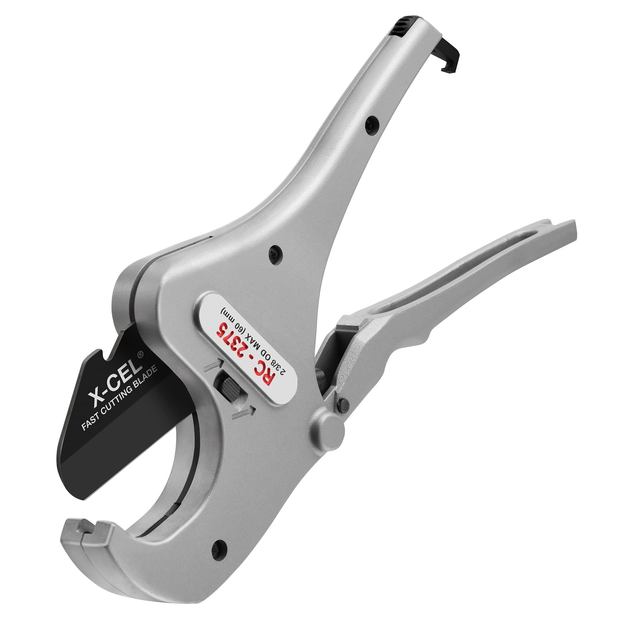 30088 Model RC-2375 Ratchet Action Plastic Pipe and Tubing Cutter, 1/8-inch to 2-3/8-inch Pipe Cutter, Chrome
