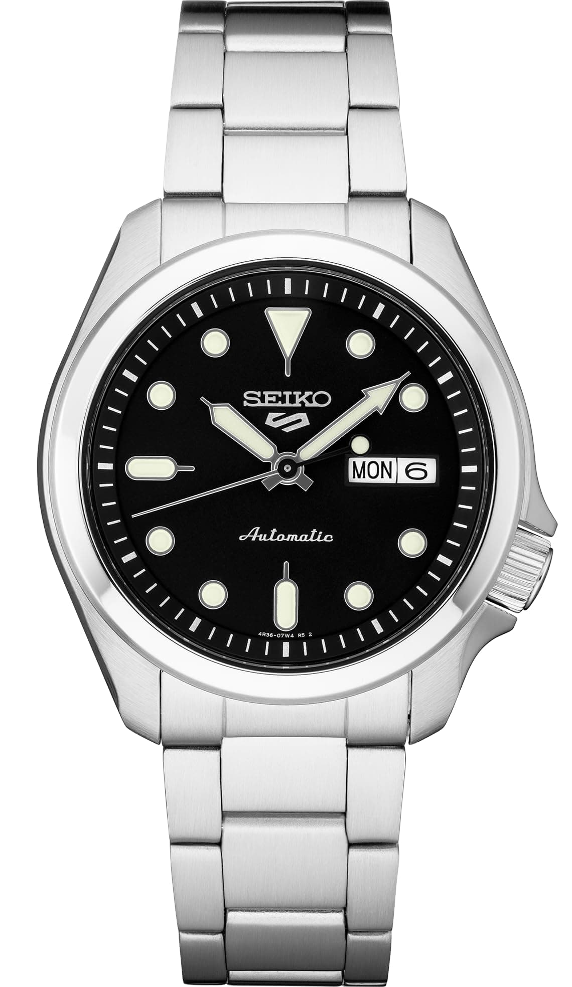 SEIKO Automatic Watch for Men - 5 Sports - Day/Date Calendar, LumiBrite Hands and Markers, and Rotating Bezel, 100m Water-Resistant