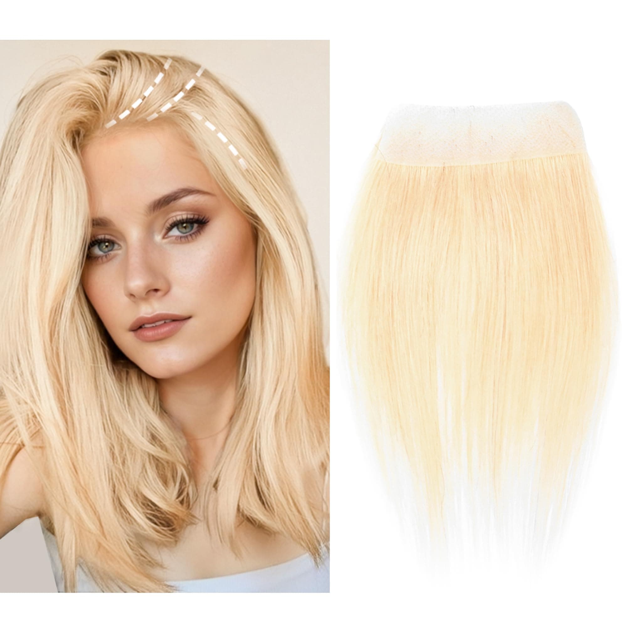 scar human hair replacement Accidental burns without hair for men women Hairline Loss Straight Tape in Replacement Toupee (#613, 0.78"x3")