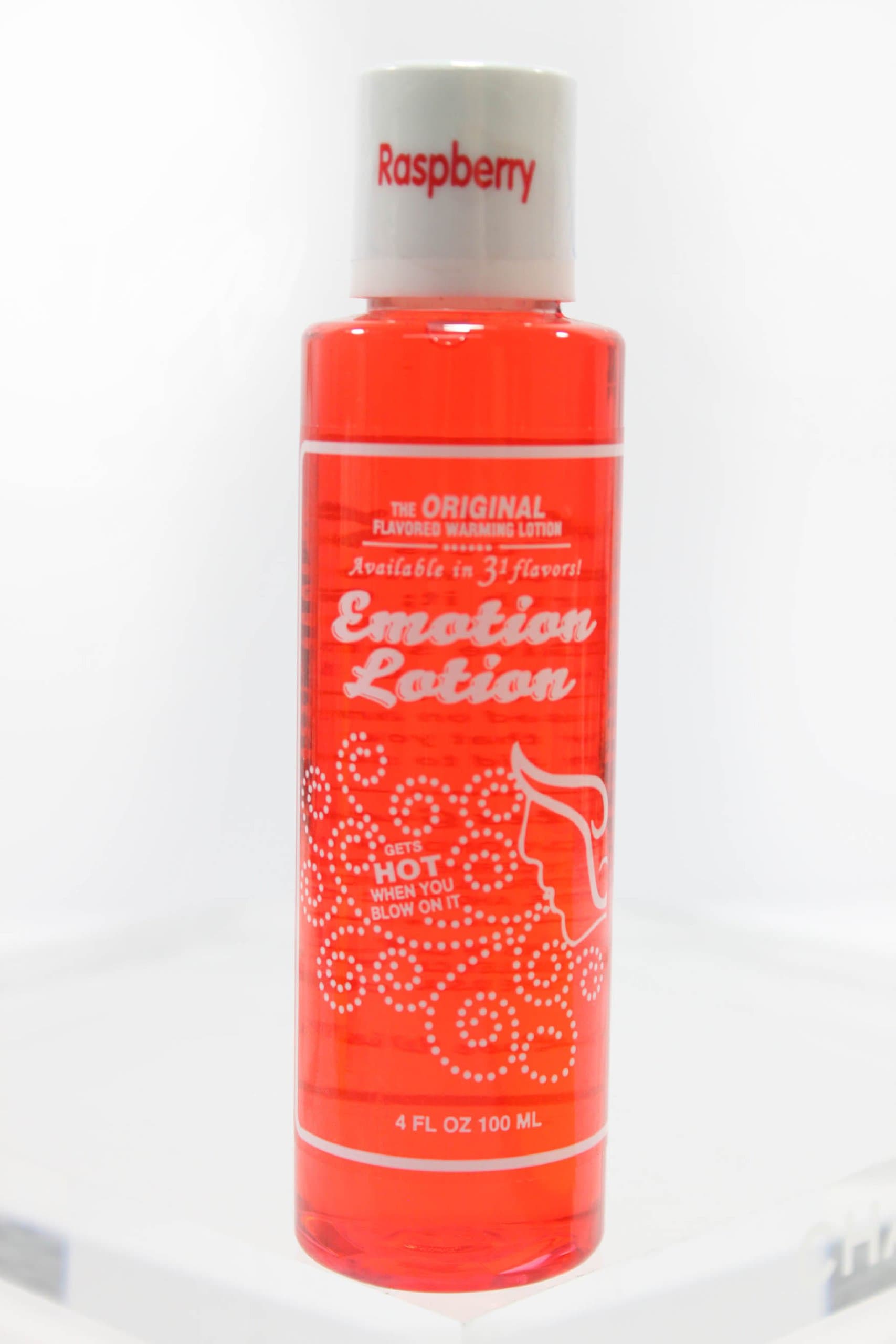 Edible Water Basesd Original Flavored Warming Massage Oil RASPBERRY by Emotion Lotion 4oz by Emotion Lotion