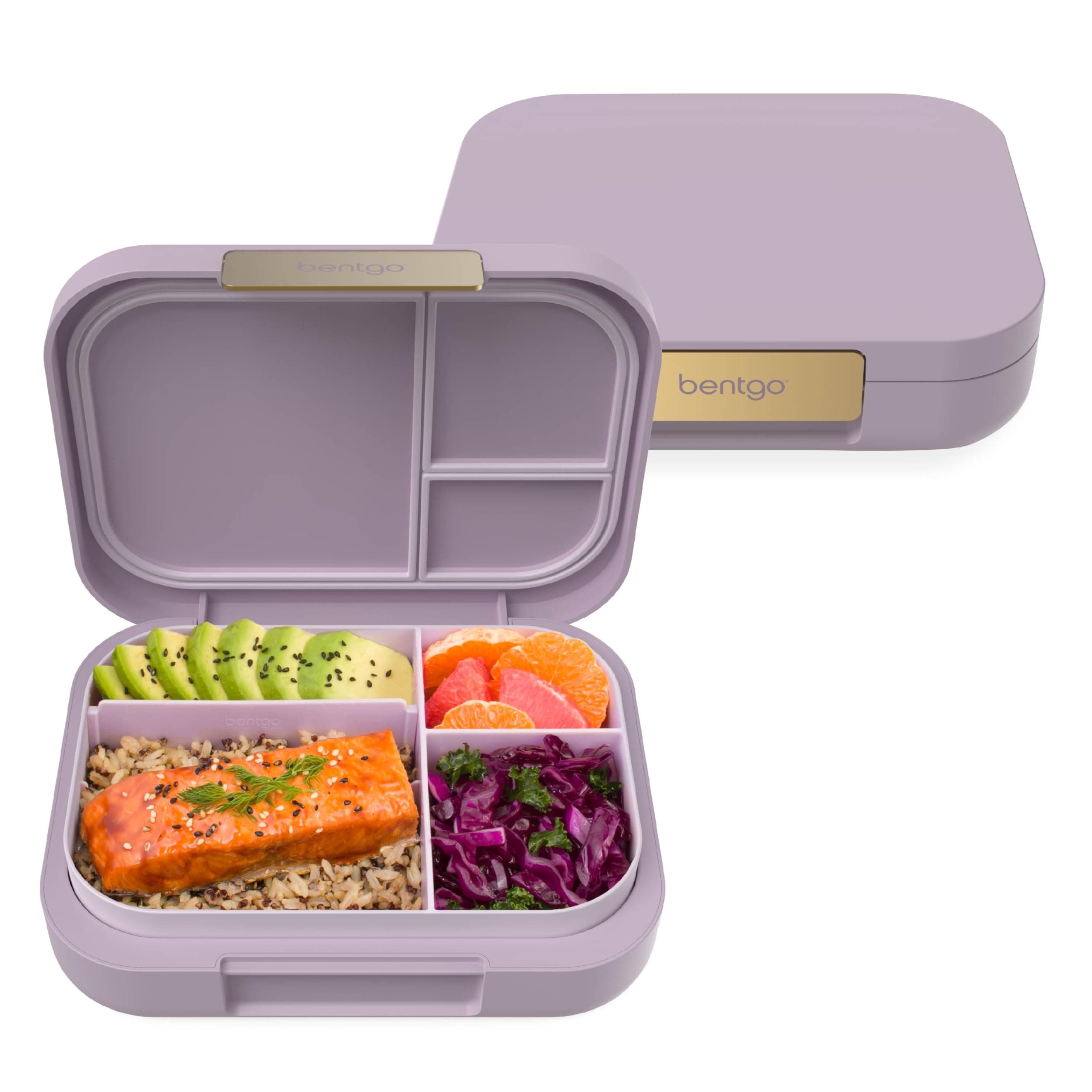 Modern - Leak-Proof, Versatile 4-Compartment Bento-Style Lunch Box, Ergonomic Design with Matte Finish, Ideal for On-the-Go Balanced Eating for Adults and Teens - BPA-Free (Orchid)