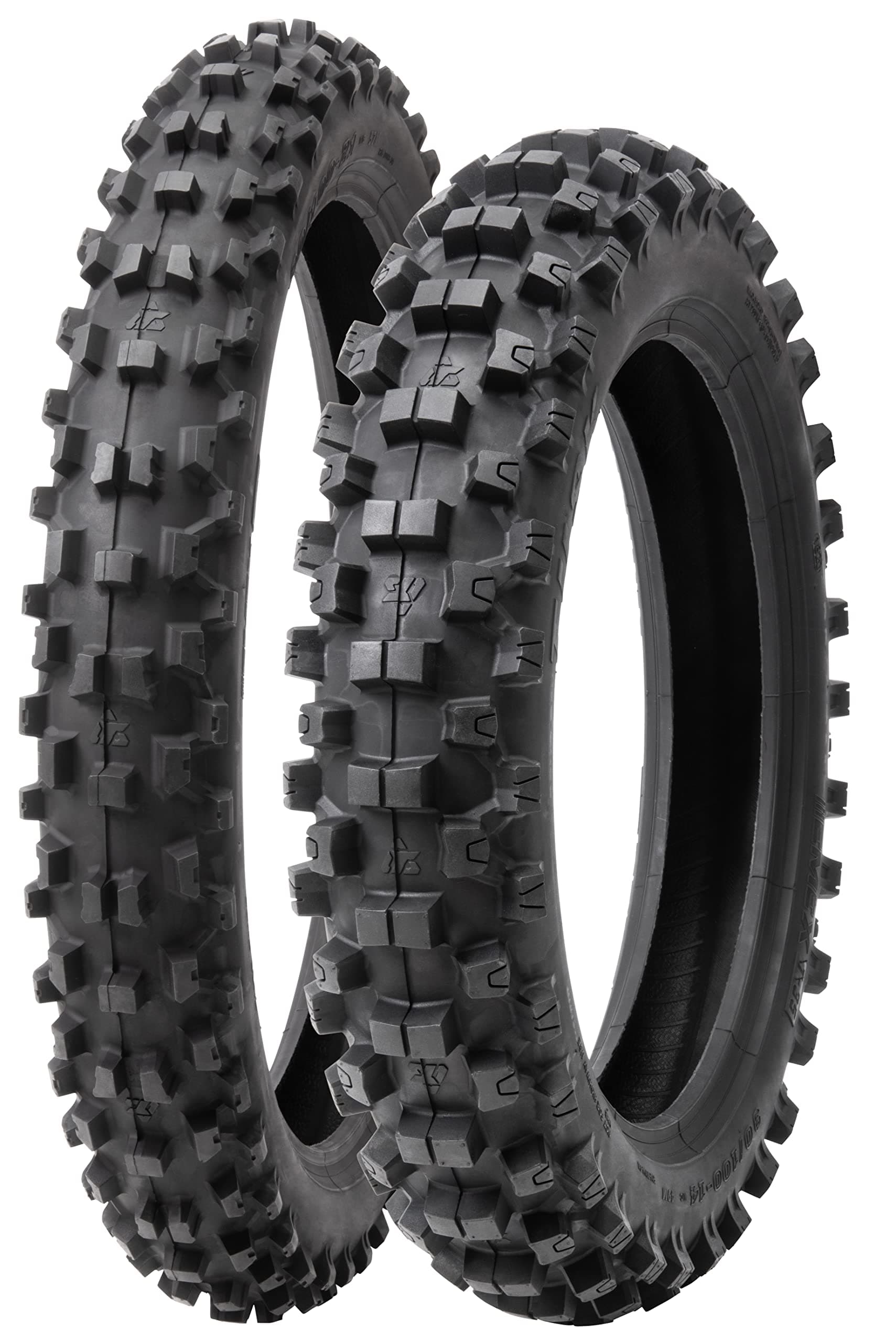 EMEX T-35® Soft/Intermediate Terrain Dirt Bike Front and Rear Tire Set – Front 80/100x21 & Rear 120/80x19 – Deep Tread Off-Road Trail Tires – Tube Type Motocross Motorcycle Tires