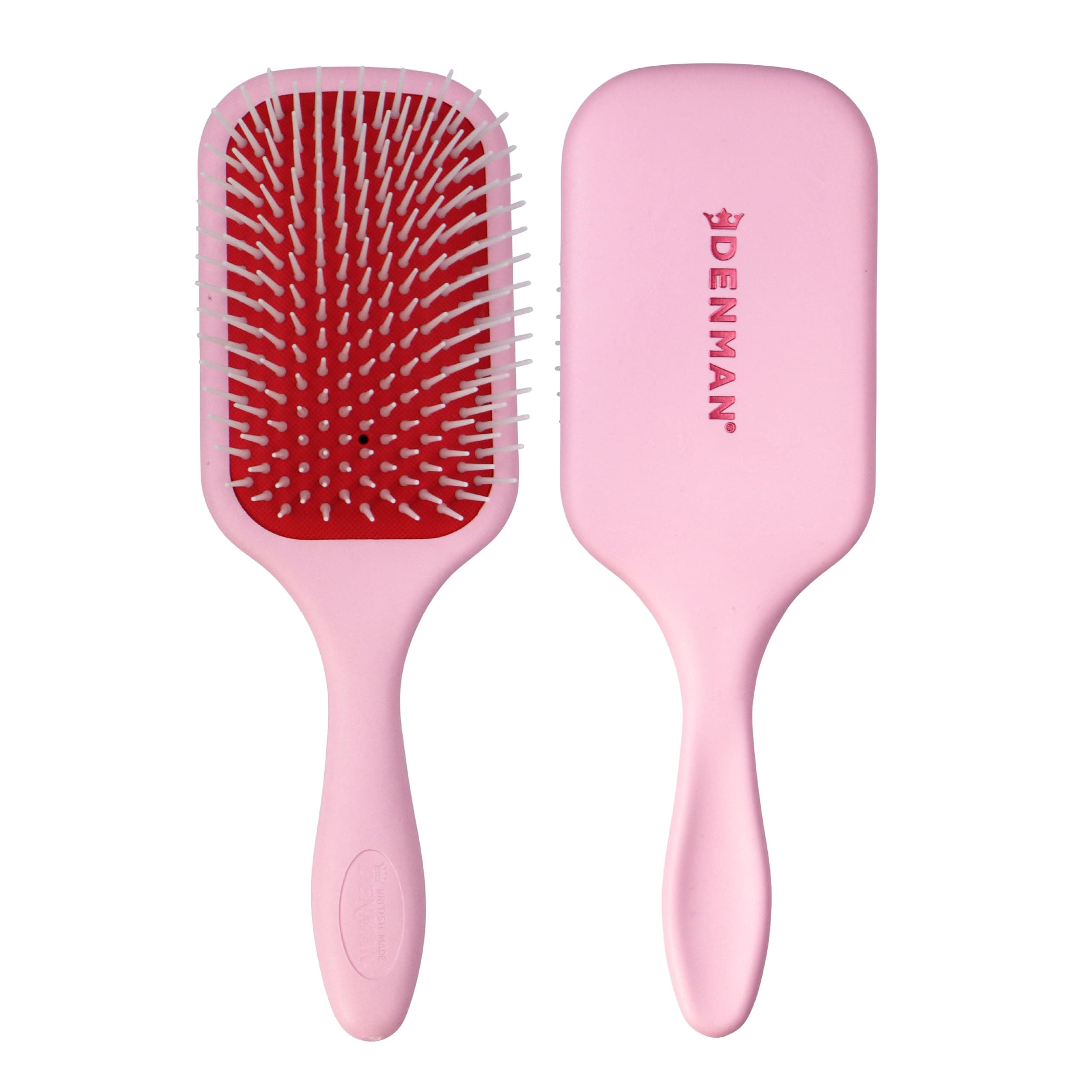 Denman Detangling and Paddle Hair Brush for Fast Detangling, Blow Drying and Styling - Combination of D3 Pins & Paddle Brush (Pink Crush) D38