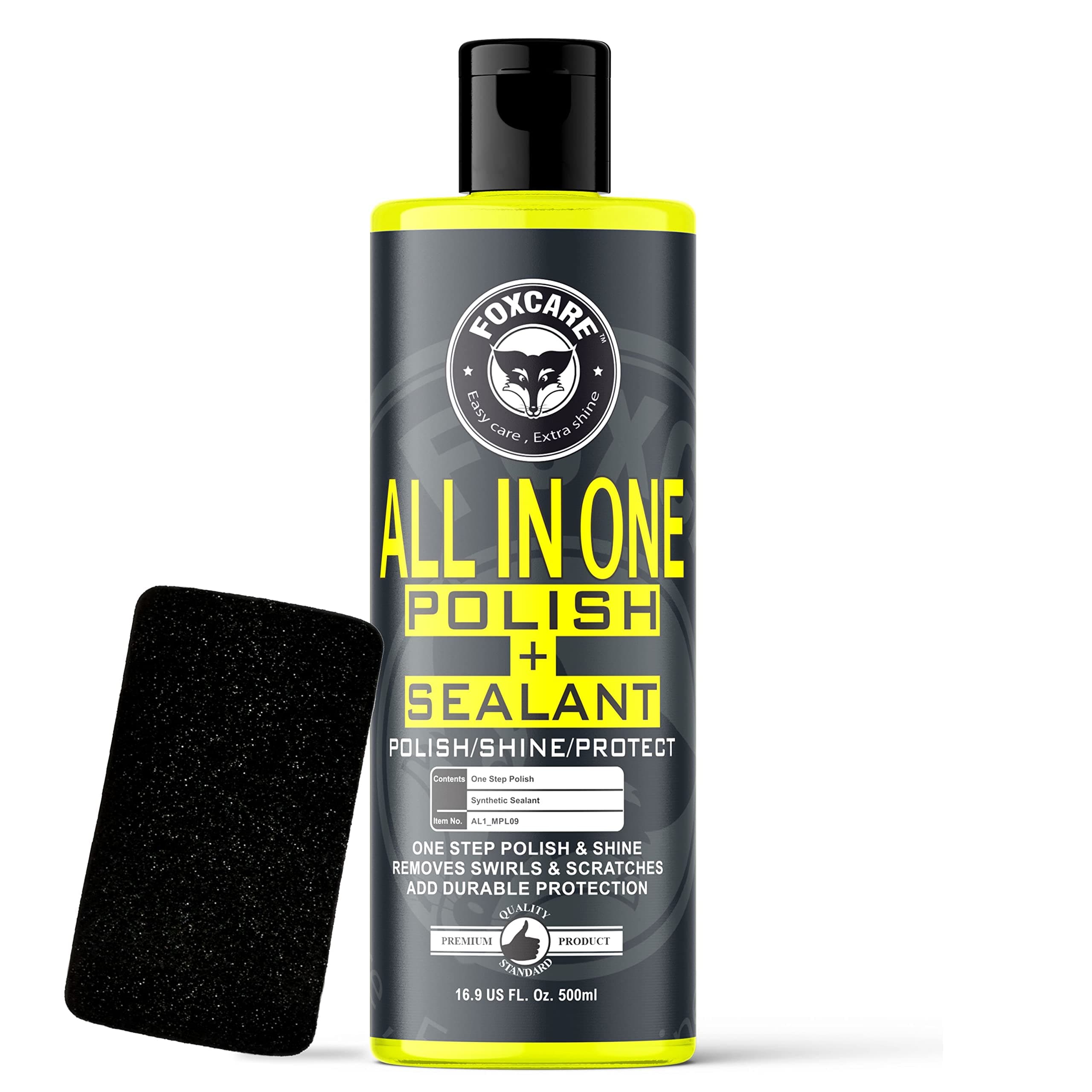 All in One Polish + Sealant, Multipurpose Liquid Car & Bike Polish Also Suitable for Dashboard, Restores Faded Plastic & Fibre - 500ml