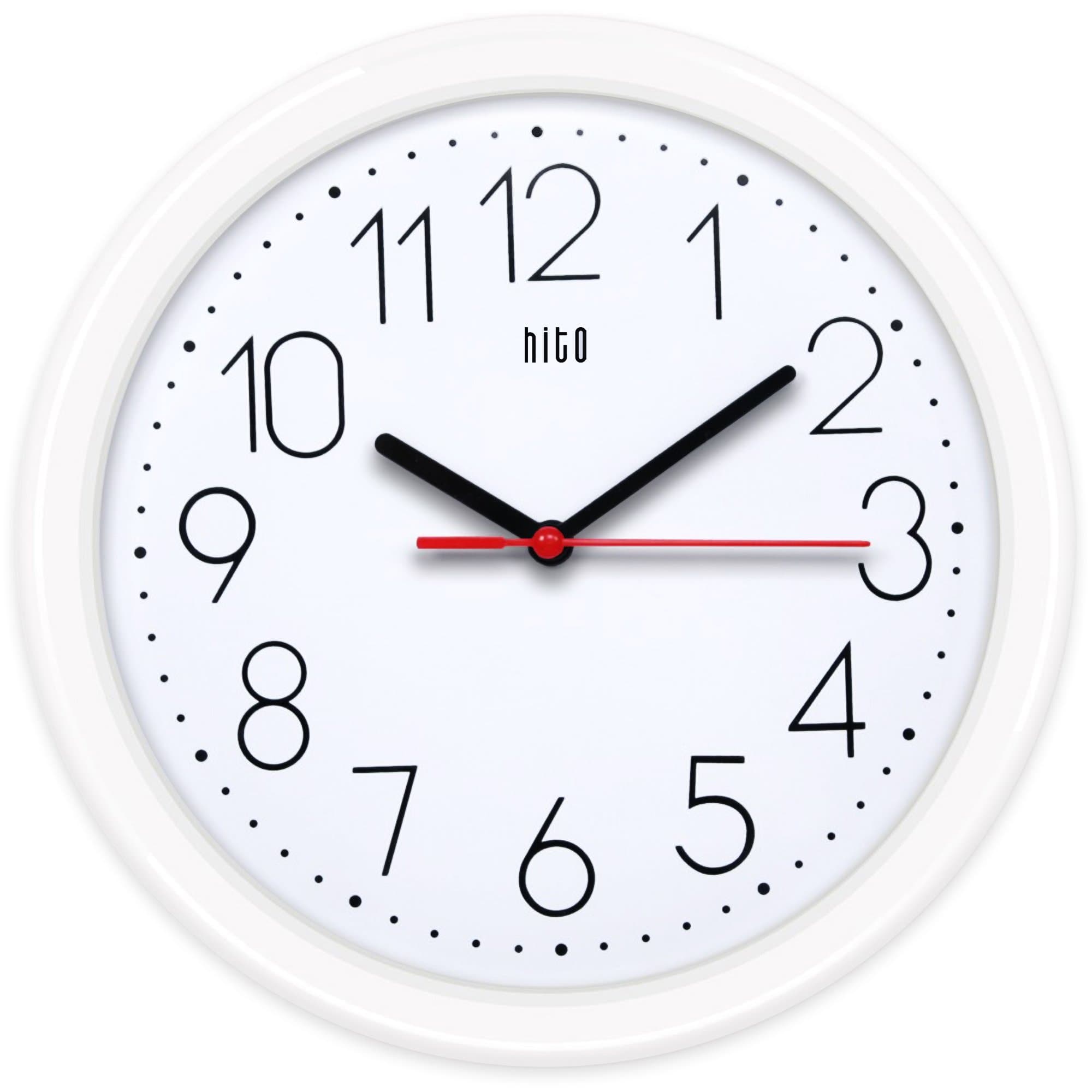 HITO 10-Inch Silent Non-Ticking Wall Clock