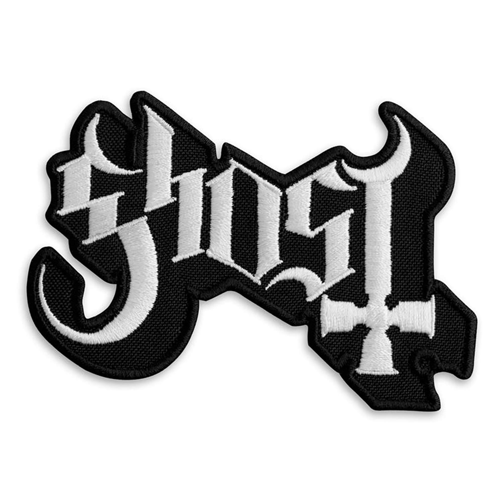 Ghost Inspired Patch - Rock Emblem Embroidered Iron-on Patches - Heavy Metal Embroidery Emblem – Iron On and Sew On Applique Patch for Bikers - 3.8 x 2.6 inches