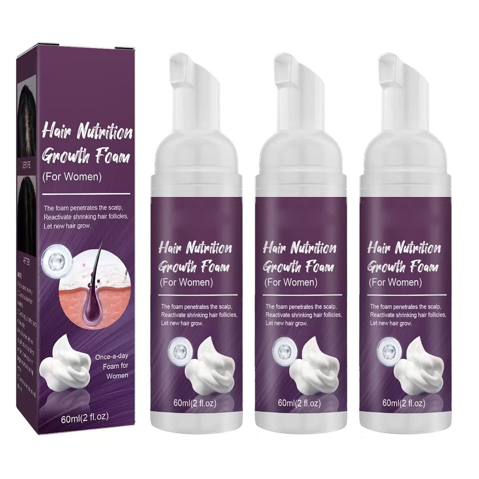 5% Foam Helps Restore Top of Scalp Hair Loss and Support Hair Regrowth with Unscented Topical Aerosol Treatment for Thinning Hair, for Unisex (3PCS)