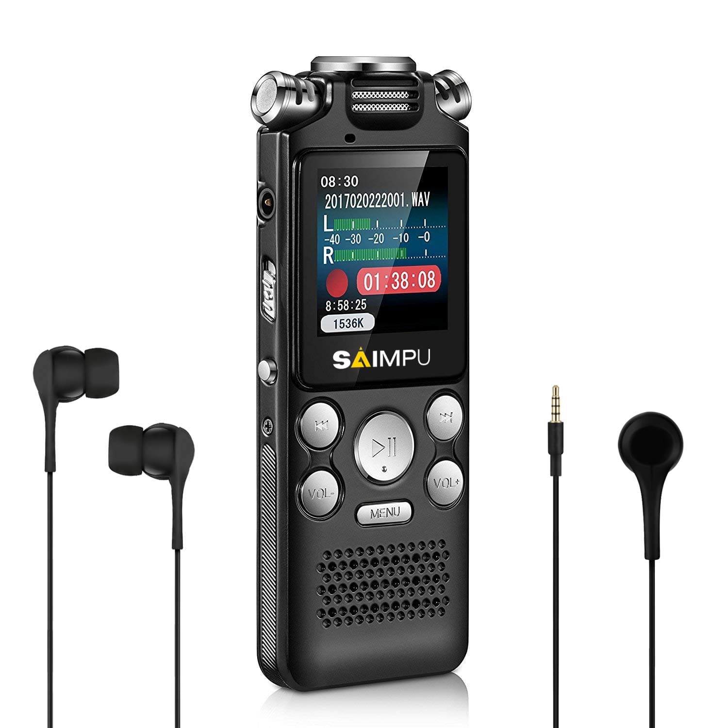 Voice Recorder-16GB Voice Activated Recorder with Variable Speed Playback,Sound Recorder Built in Ultra-sensitive Microphones and MP3 Player,Digital Voice Recorder for Lectures and Meetings