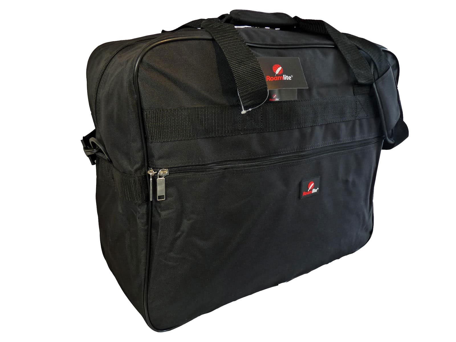 Cabin Hand Baggage Size Holdalls Bags - Exact Ryanair and Easyjet Carry On Bag - Hand Luggage 50cm Travel Holdall in 3 Colours - 50cm x 40cm x 20cm Lightweight 0.6kg - Roamlite RL56Ka Black
