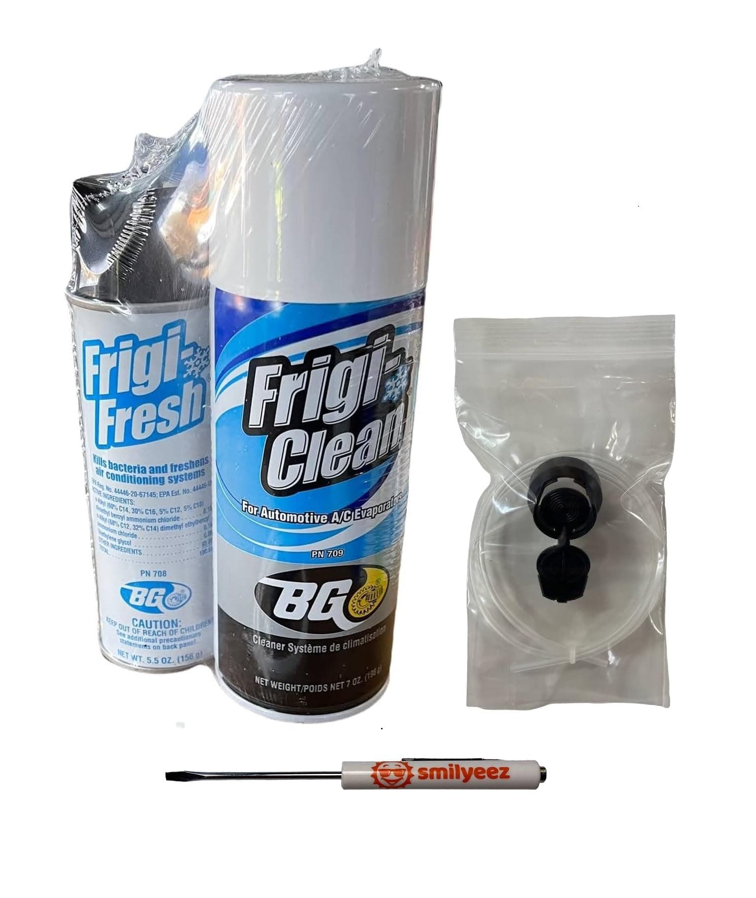 BG Frigi-Clean Aerosol AC Evaporator Cleaner And Frigi-Fresh Kit With Evaporating Cleaning Nozzle PN 6404 (1 Kit) and Pocket Screwdriver