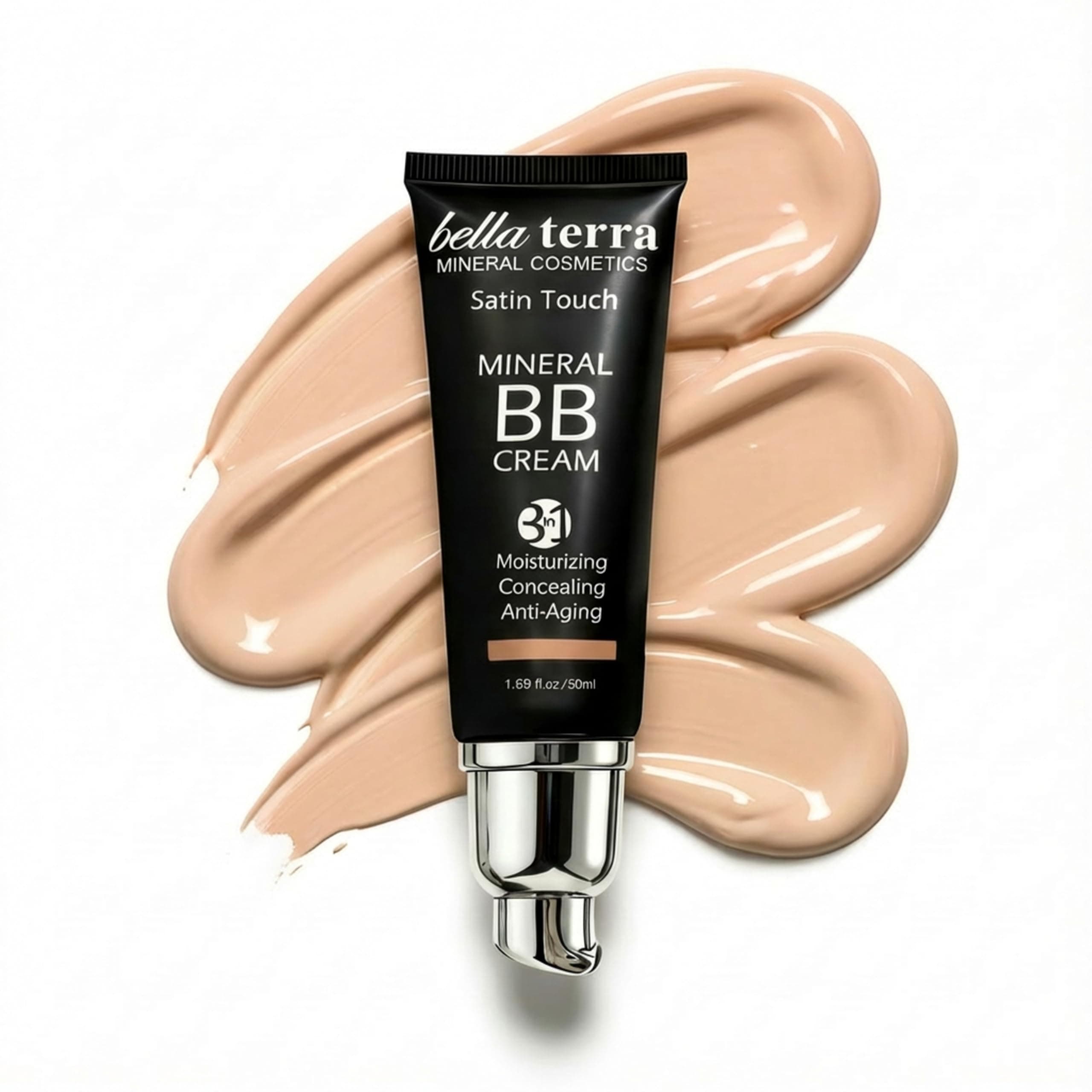 BB Cream – Tinted Moisturizer & Mineral Foundation Makeup, Light 102 – Lightweight, Oil-Free, Buildable Coverage, Matte Finish, Anti-Aging Concealer, Clean Beauty, 1.69 oz