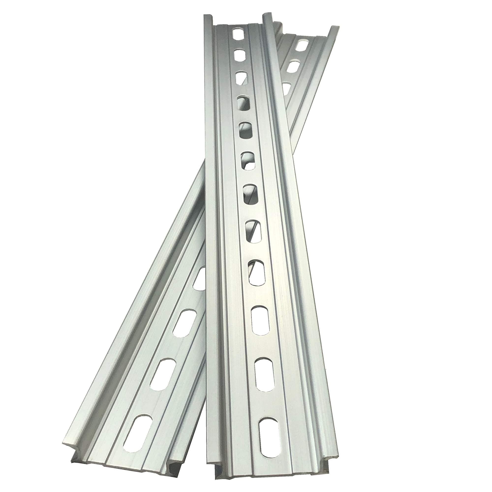 International Connector TG 2 Pieces DIN Rail Slotted Aluminum RoHS 12 Inches Long 35mm Wide 7.5mm High.