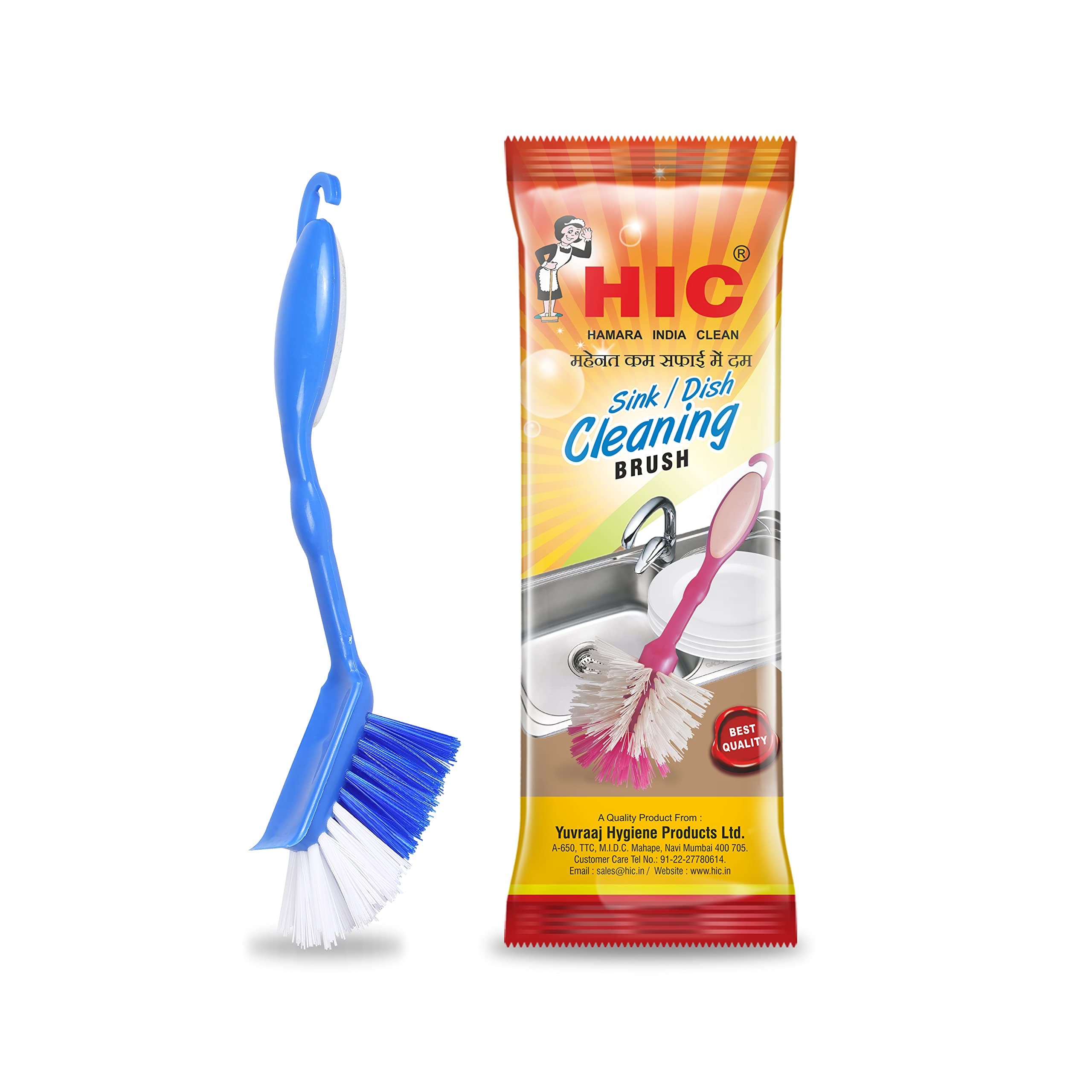 HIC Sink/Dish Wash Basin Cleaning Brush,Sink Cleaning Multipurpose Brush Ideal for Cleaning wash Basin,Kitchen Sink,kitchenware,dishwares,etc