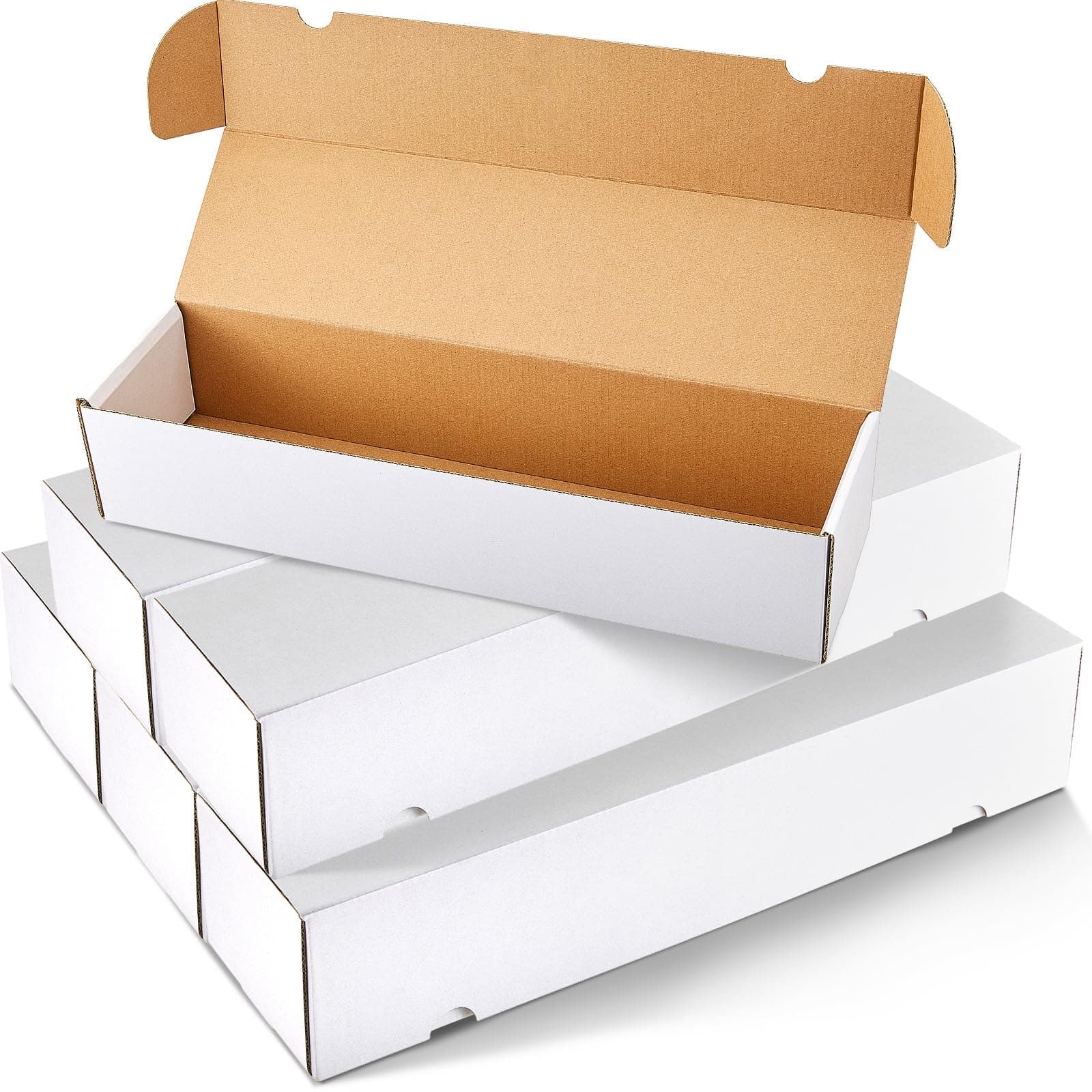 6 Pack 800 Count Trading Card Storage Box Trading Organizer Game Sport Cardboard Box Collectible for Baseball Football Basketball Card Storage Protection (15 x 3 x 4-1/8 Inch)