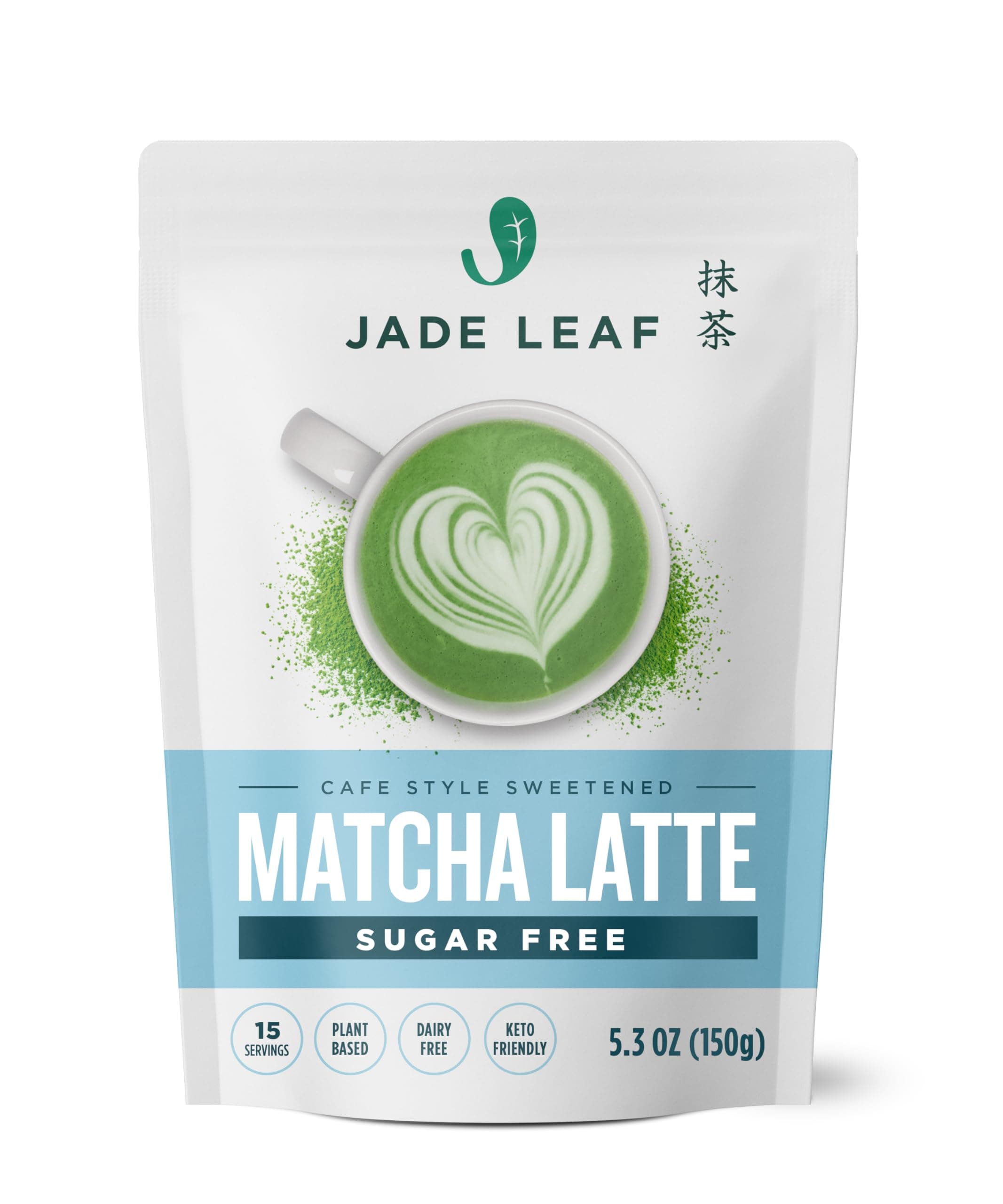 Jade Leaf Matcha Sugar Free Matcha Latte Mix - Japanese Matcha Powder, Lightly Sweetened for Café Style Blends, 5.3 Ounce / 150g (Pack of 1)