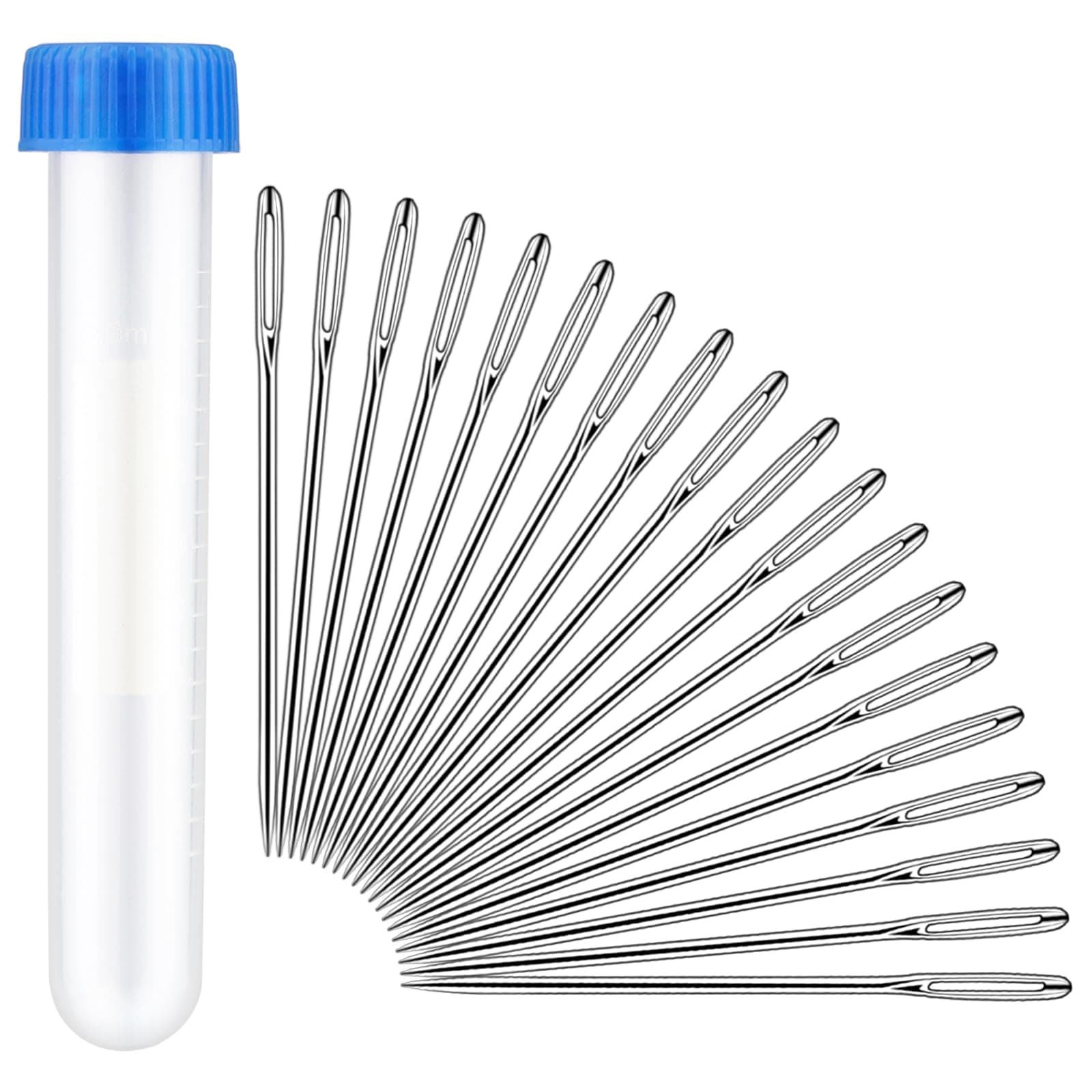 50 Pcs Sewing Needles - 2.36 in Embroidery Needles Stainless Steel Sharp Needles with Transparent Needle Bottle for Stitching