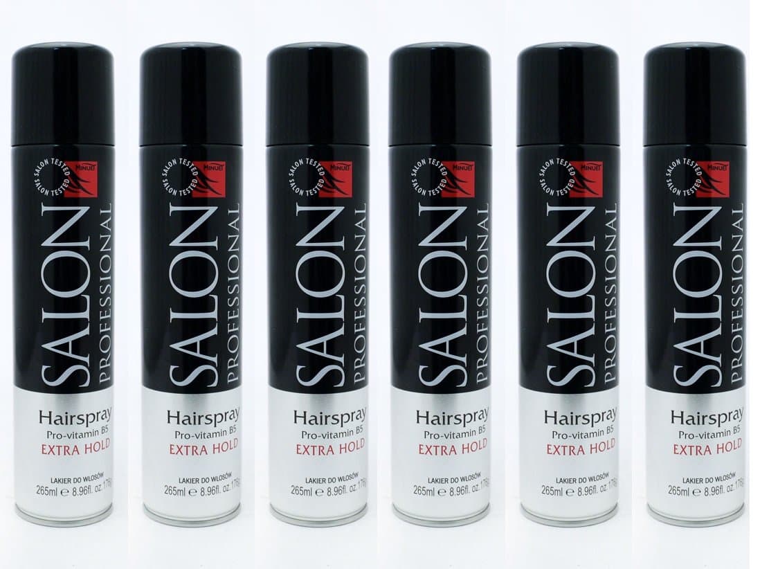 6X Minuet Salon Professional Hairspray Extra Hold Pro-Vitamin B5 & UV Filter 265ml