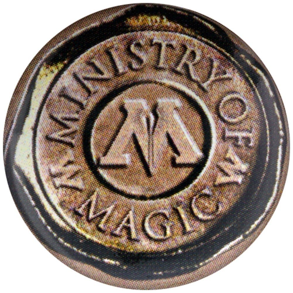 Harry Potter Warner Bros Harry Potter Ministry Of Magic Seal Button Badge, Brown