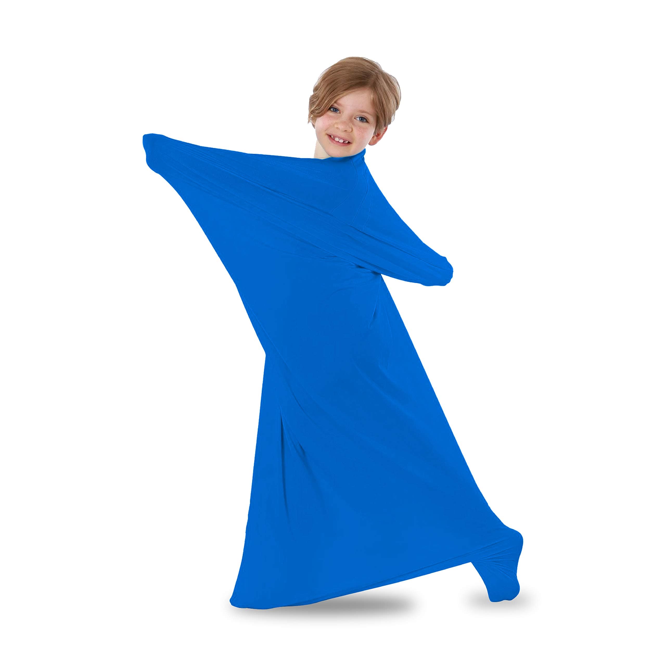 Everyday Educate Sensory Body Socks for Kids - Safe, Breathable, Comforting Deep Pressure Sensory Toys - Autism Socks for Kids - Body Socks for Autism Children - Medium 47" L by 27" W Blue