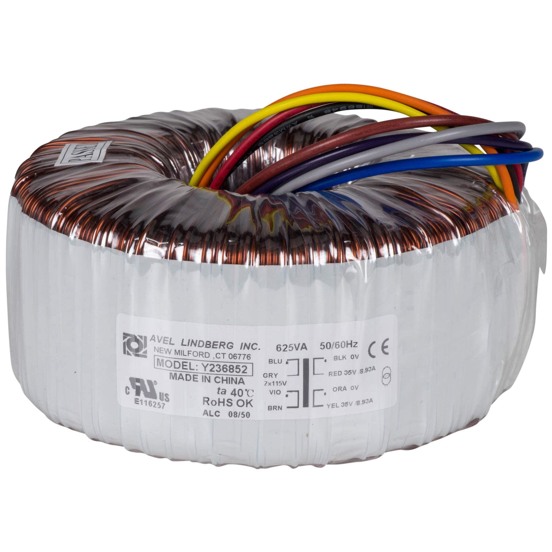 Avel Lindberg Y236852 625VA 35V+35V Toroidal Transformer