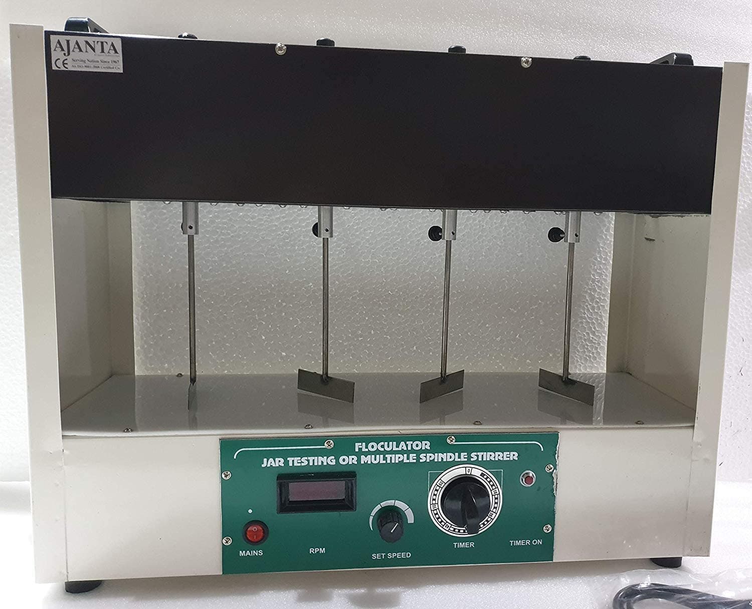 AjantaExports Flocculation Jar Test Apparatus 4 Spindle Thermostatic Lab & Life Science