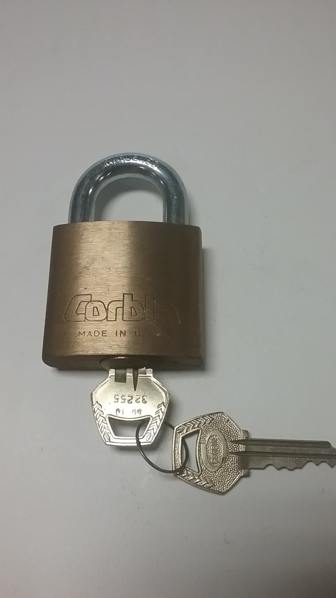 2" Corbin Brass Padlock W Hardened Shackle