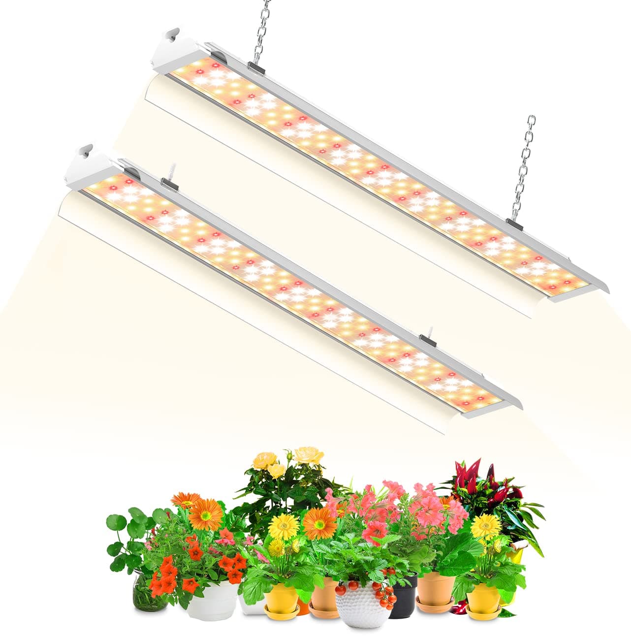 Grow Light 4FT 140W (2×70W, 800W Equivalent) Super Bright Full Spectrum Sunlight Plant Light, LED Grow Light Strips, Linkable Growing Lamp for Indoor Plants