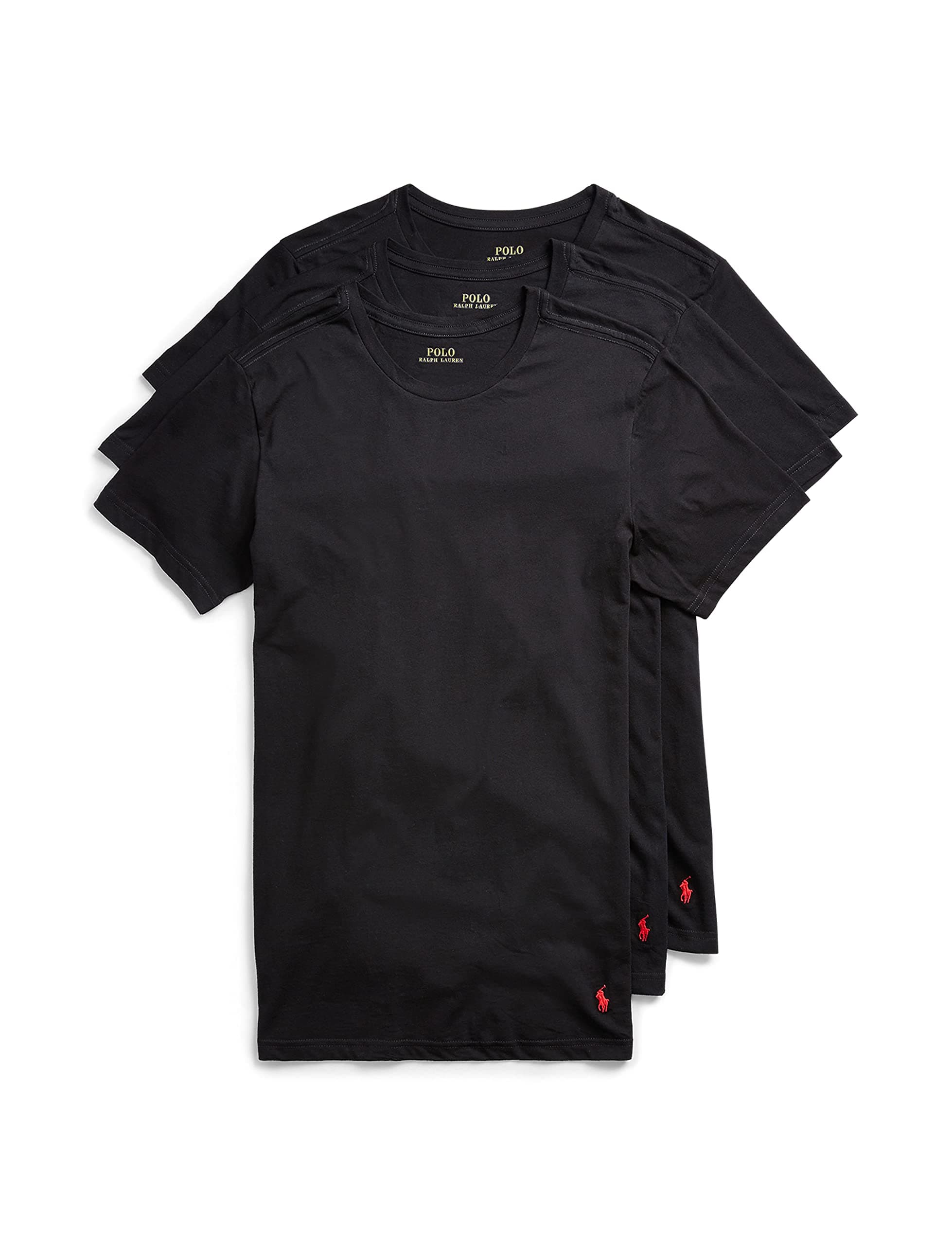 Ralph Lauren Men's T-Shirt Pack, 3-Pack, Cotton Men's Clothing Crewneck Undershirt, Slim Fit Short-Sleeve Tees