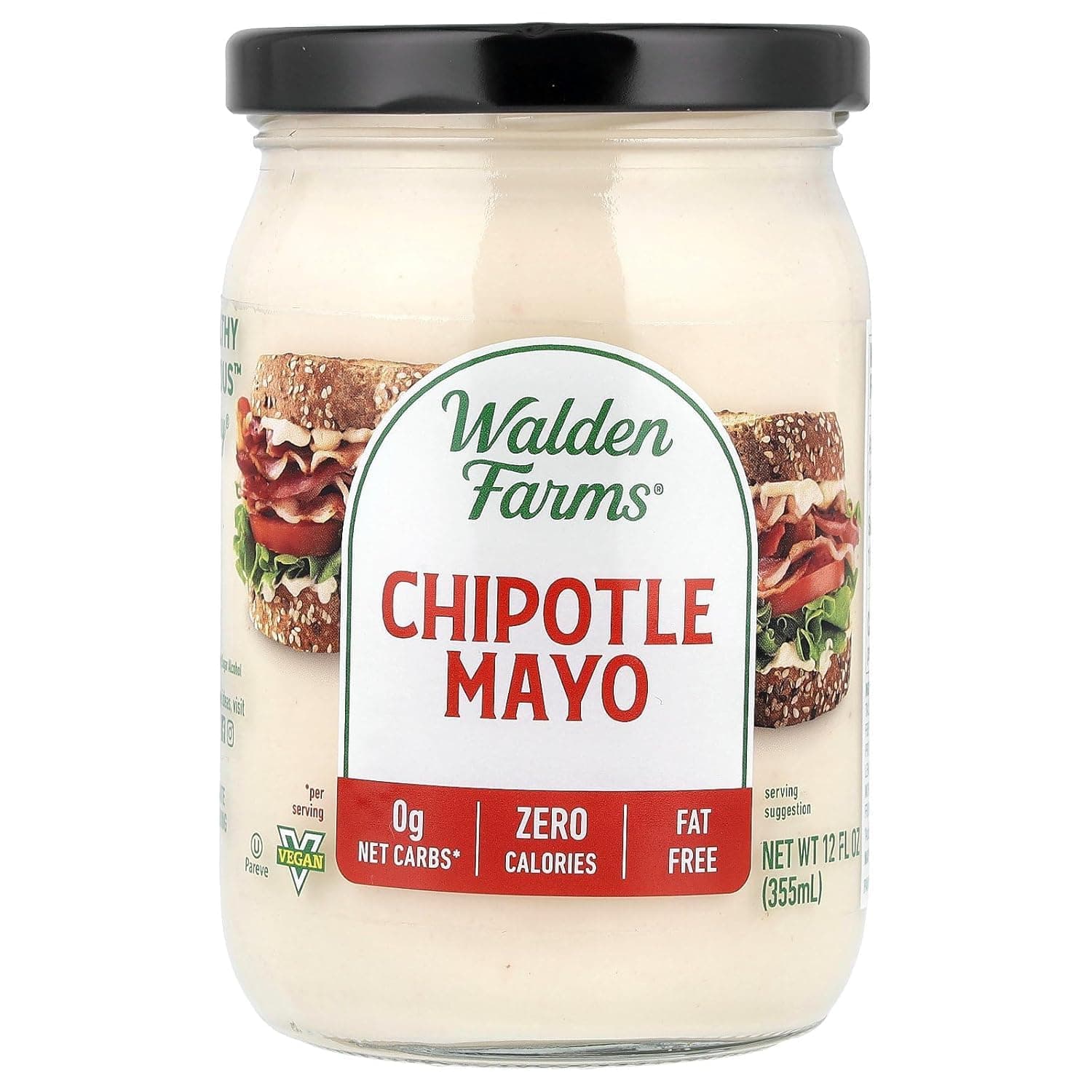Chipotle Mayo – Zero Calorie, Fat-Free, Sugar-Free, Low Carb, Keto-Friendly, Gluten-Free, Vegan – 12 oz Jar