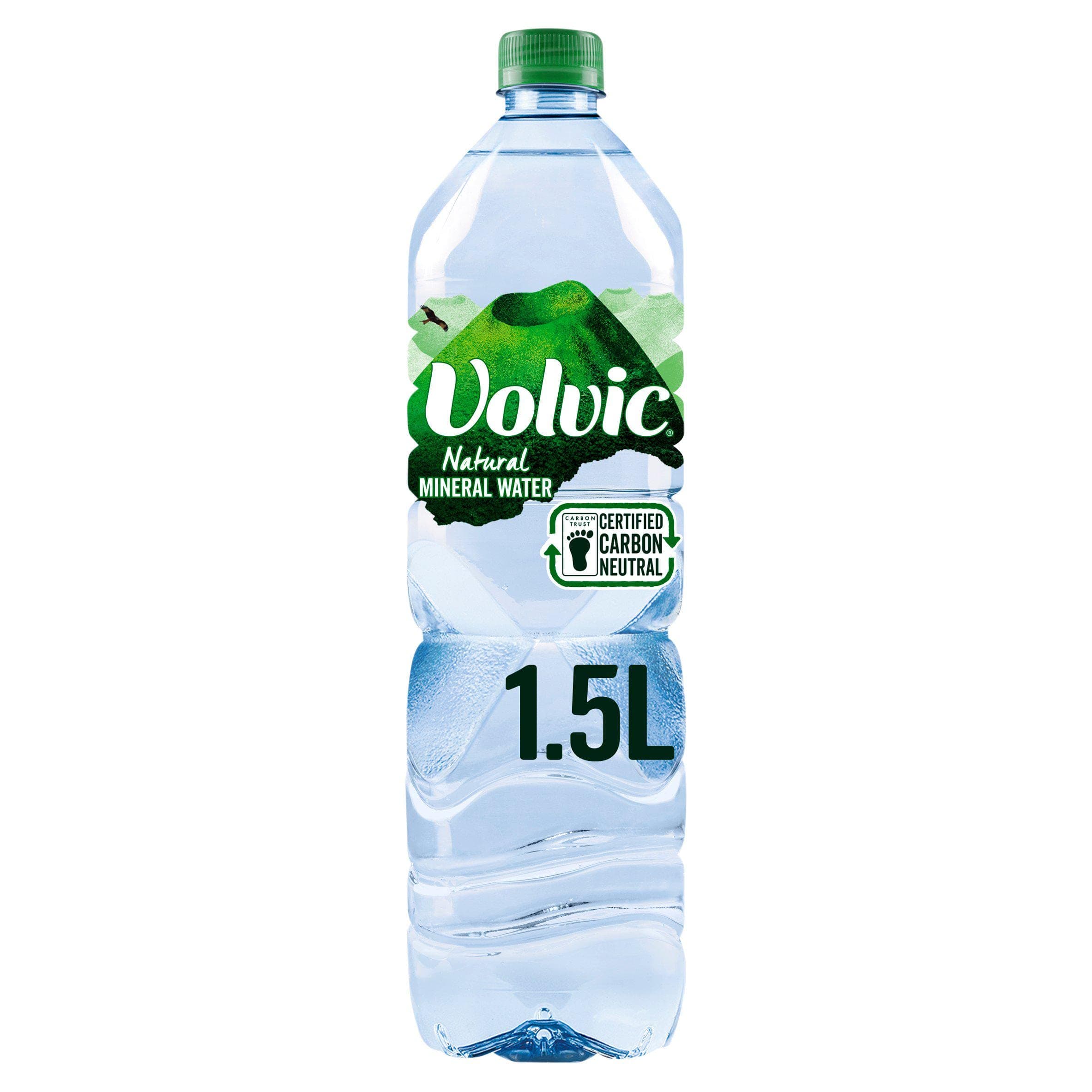 Volvic Springwater Natural Mineral Water, 1.5 Liter Bottles (Pack of 12)